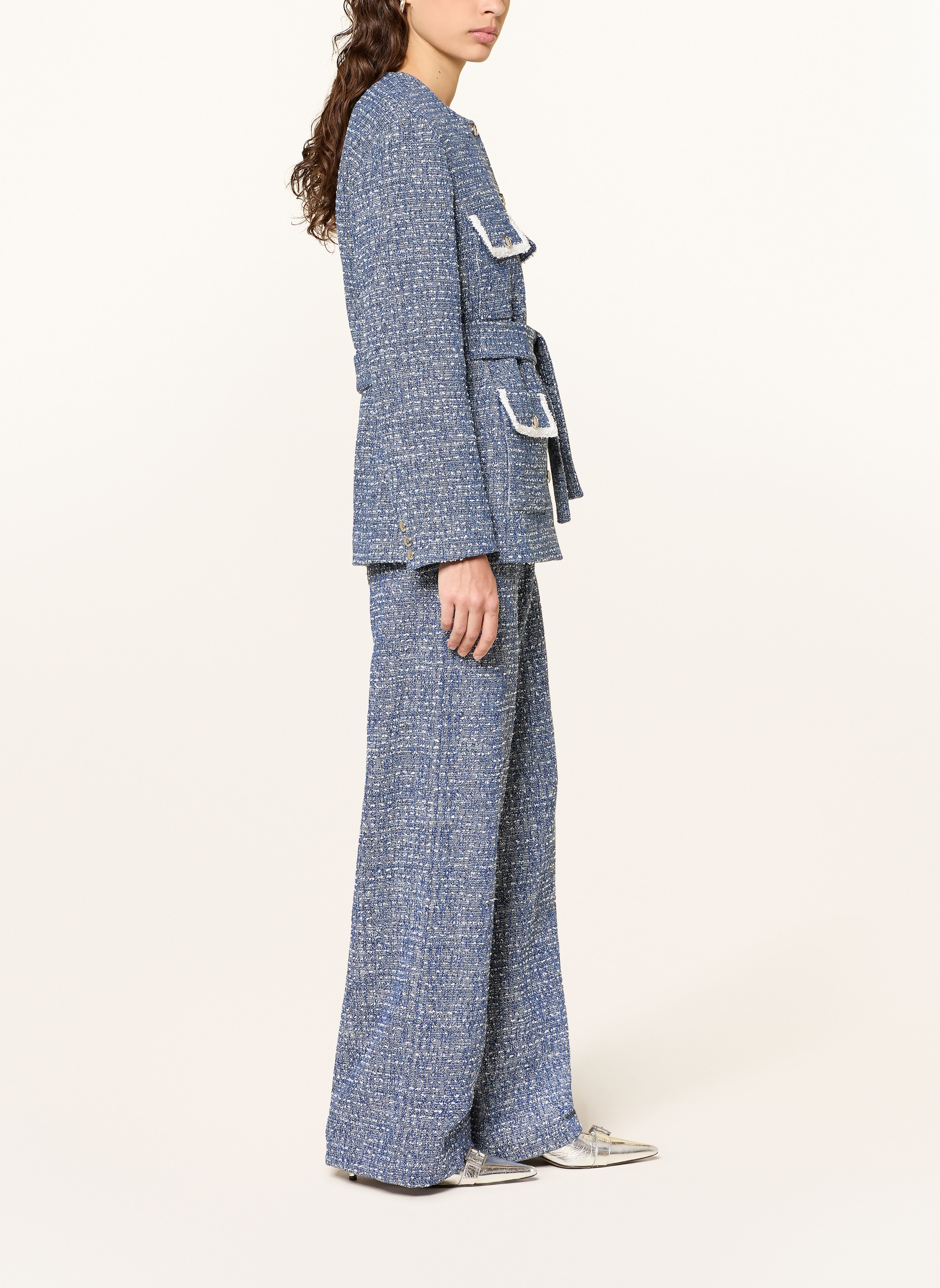 Thumbnail - Maje Marlenehose Aus Bouclé blau