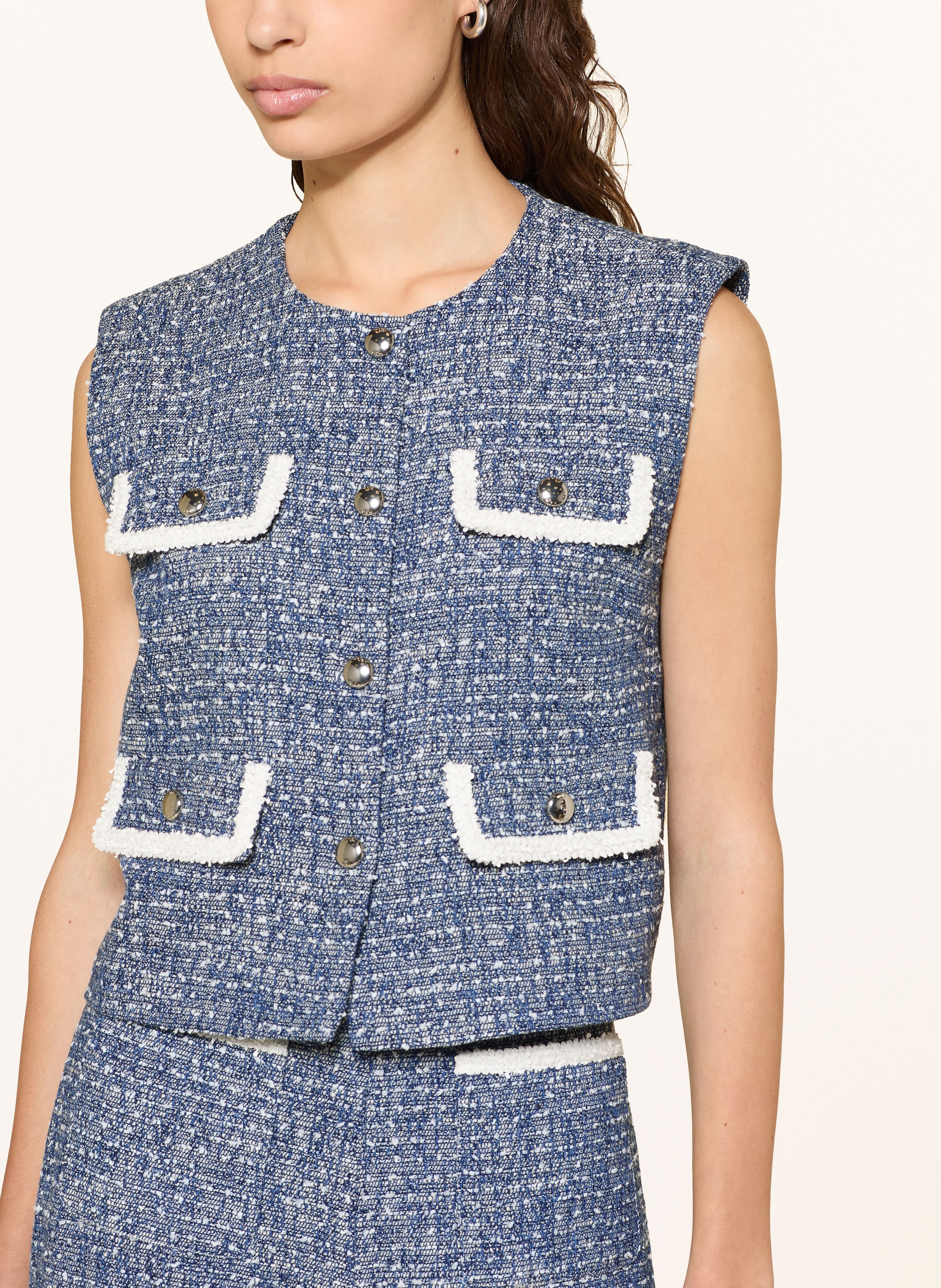 Thumbnail - Maje Bouclé-Weste blau