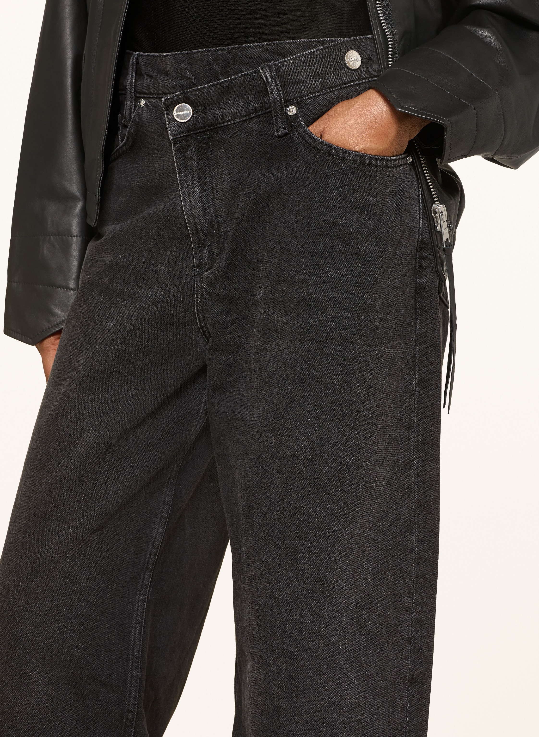 Thumbnail - Allsaints Wide Leg Jeans Aki schwarz