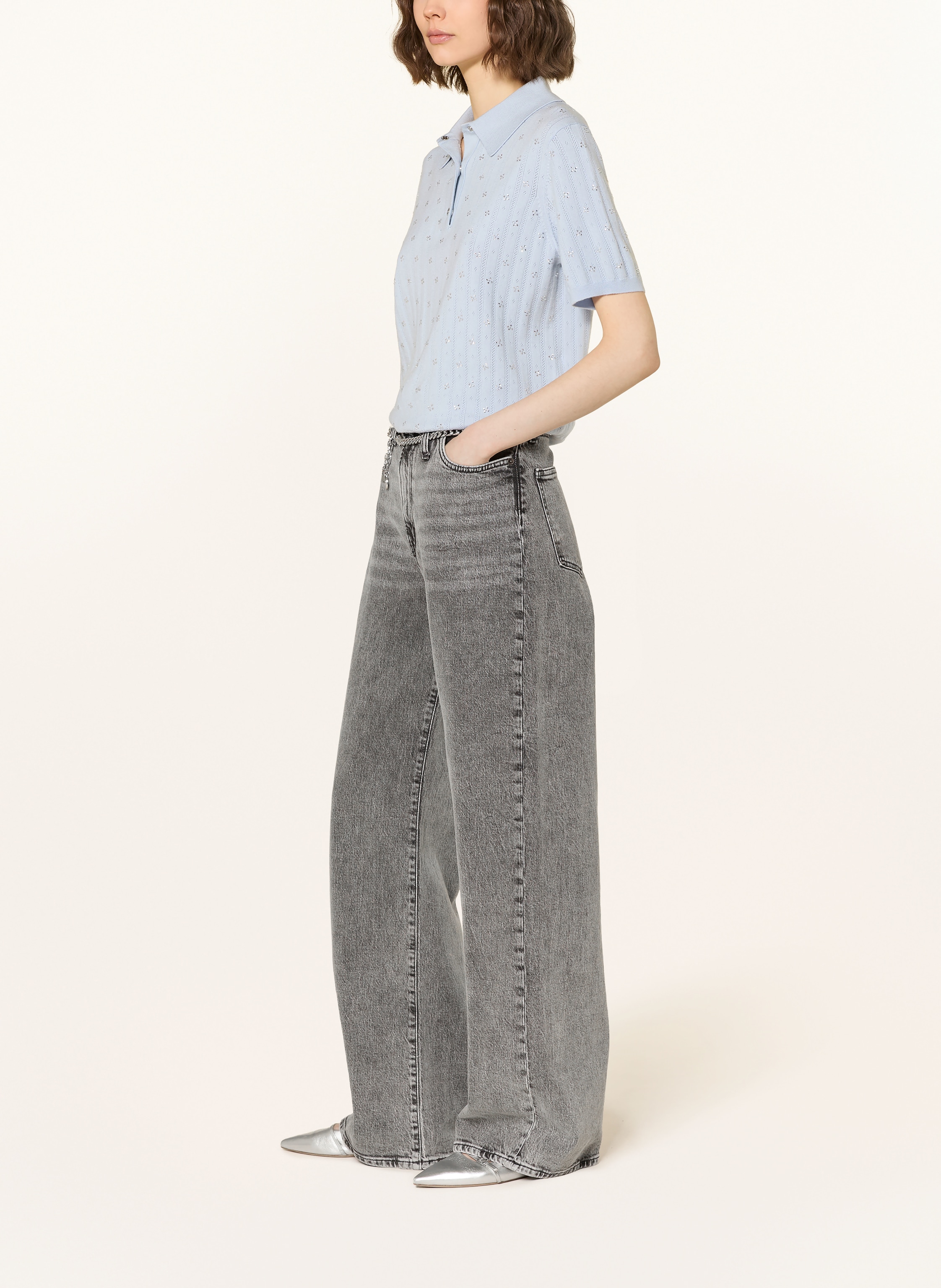 Thumbnail - Maje Wide Leg Jeans grau