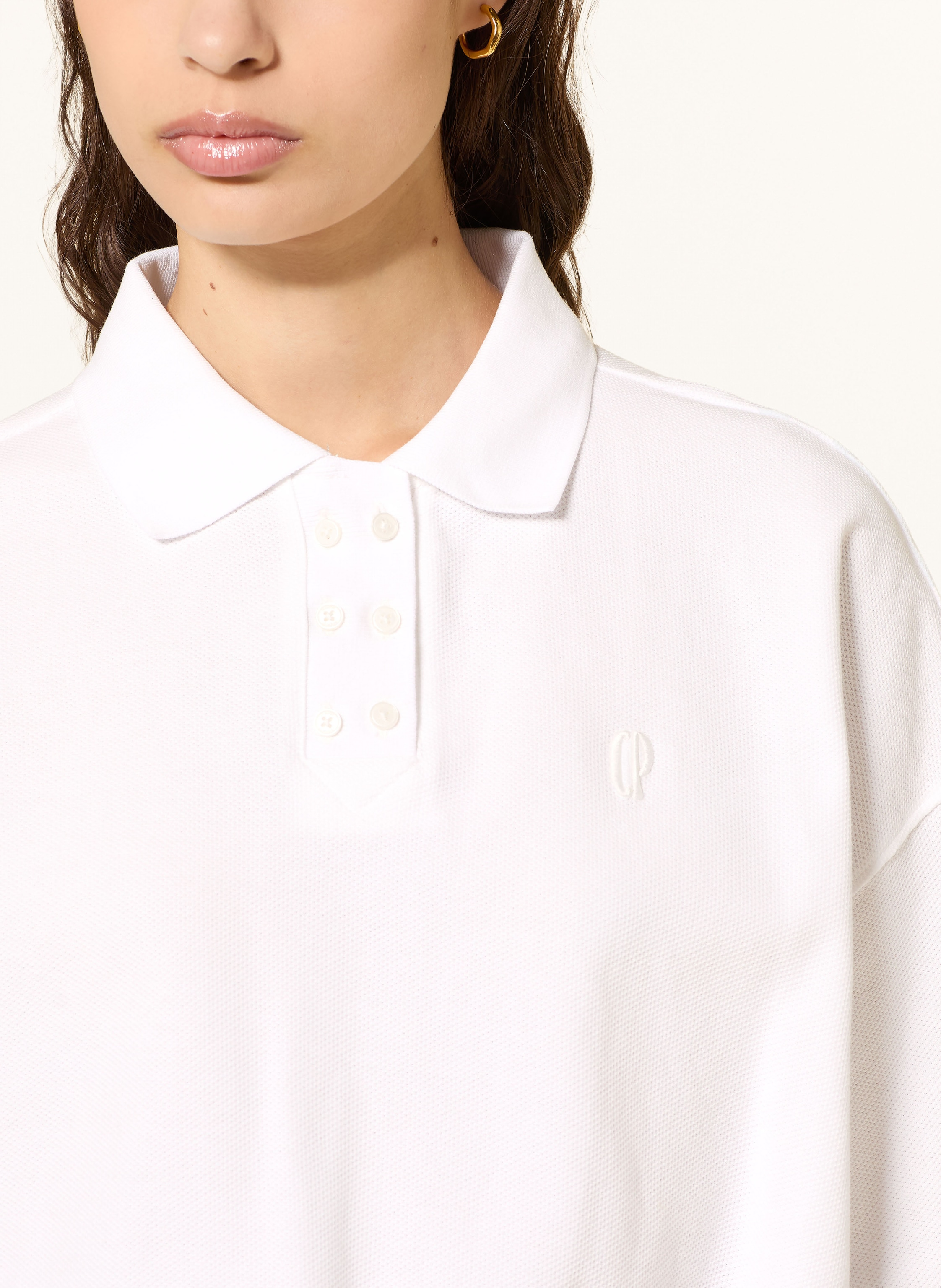 Thumbnail - Claudie Pierlot Piqué-Poloshirt weiss