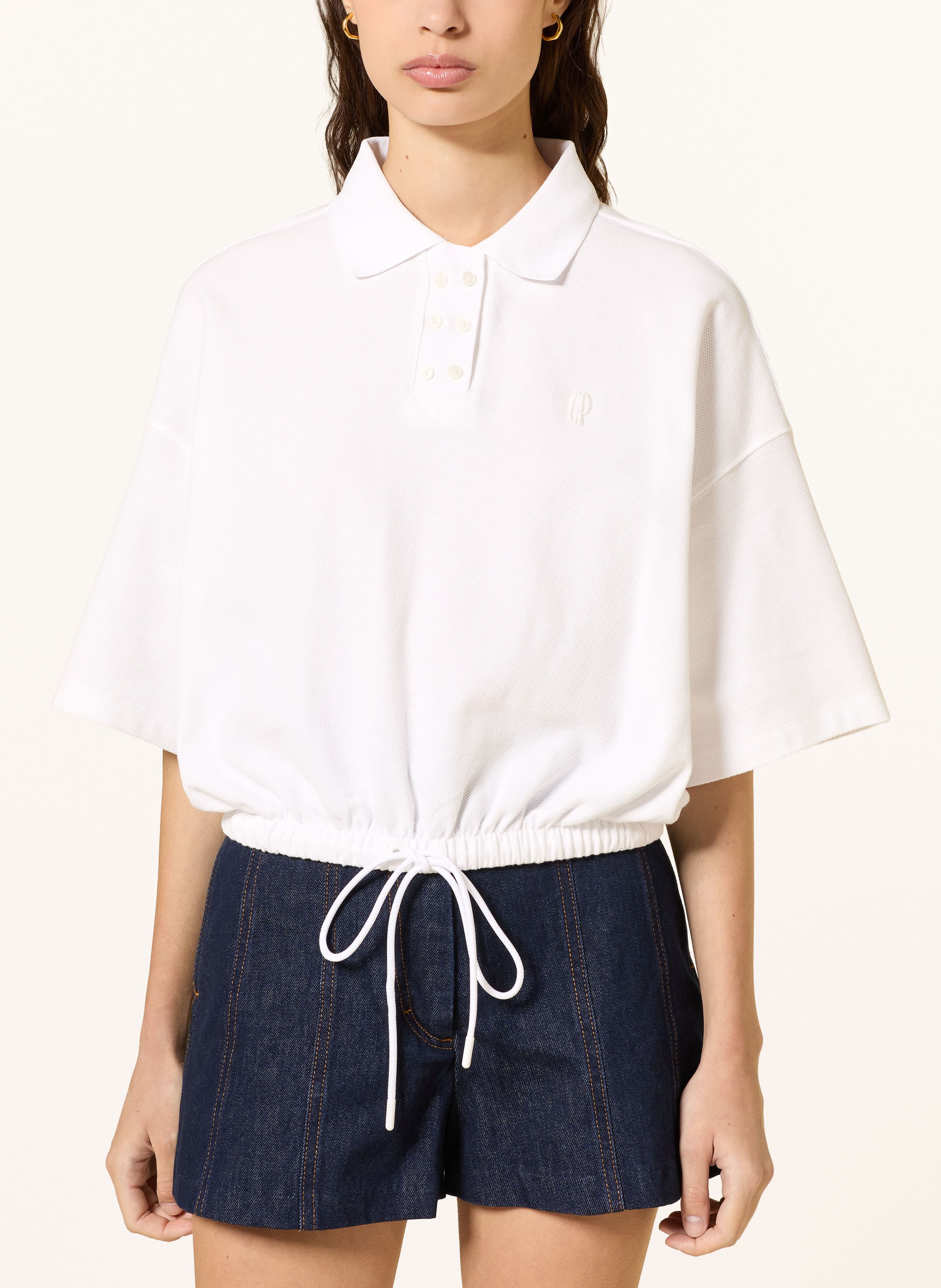 Thumbnail - Claudie Pierlot Piqué-Poloshirt weiss