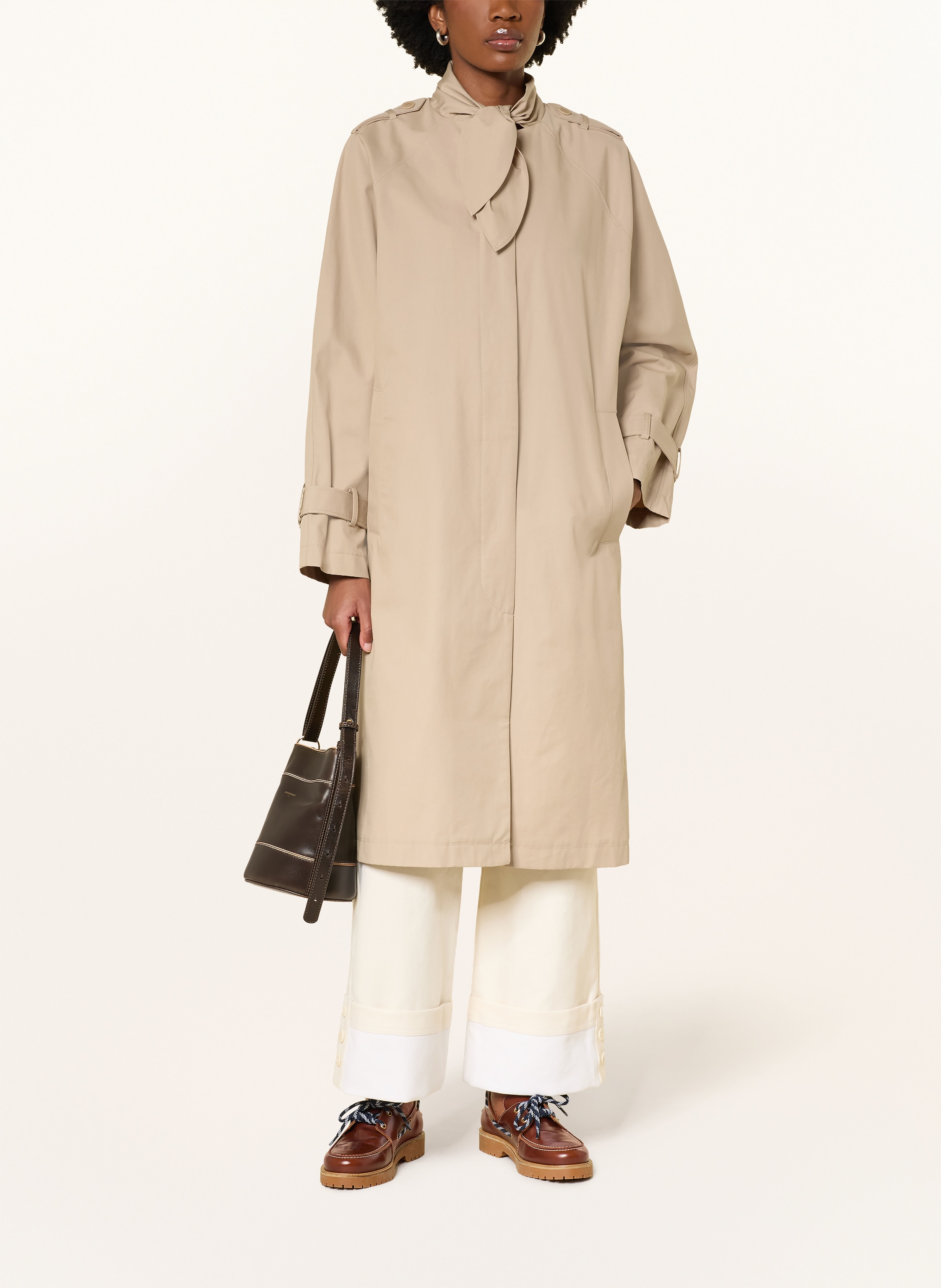 Thumbnail - Claudie Pierlot Trenchcoat Mit Schluppe beige