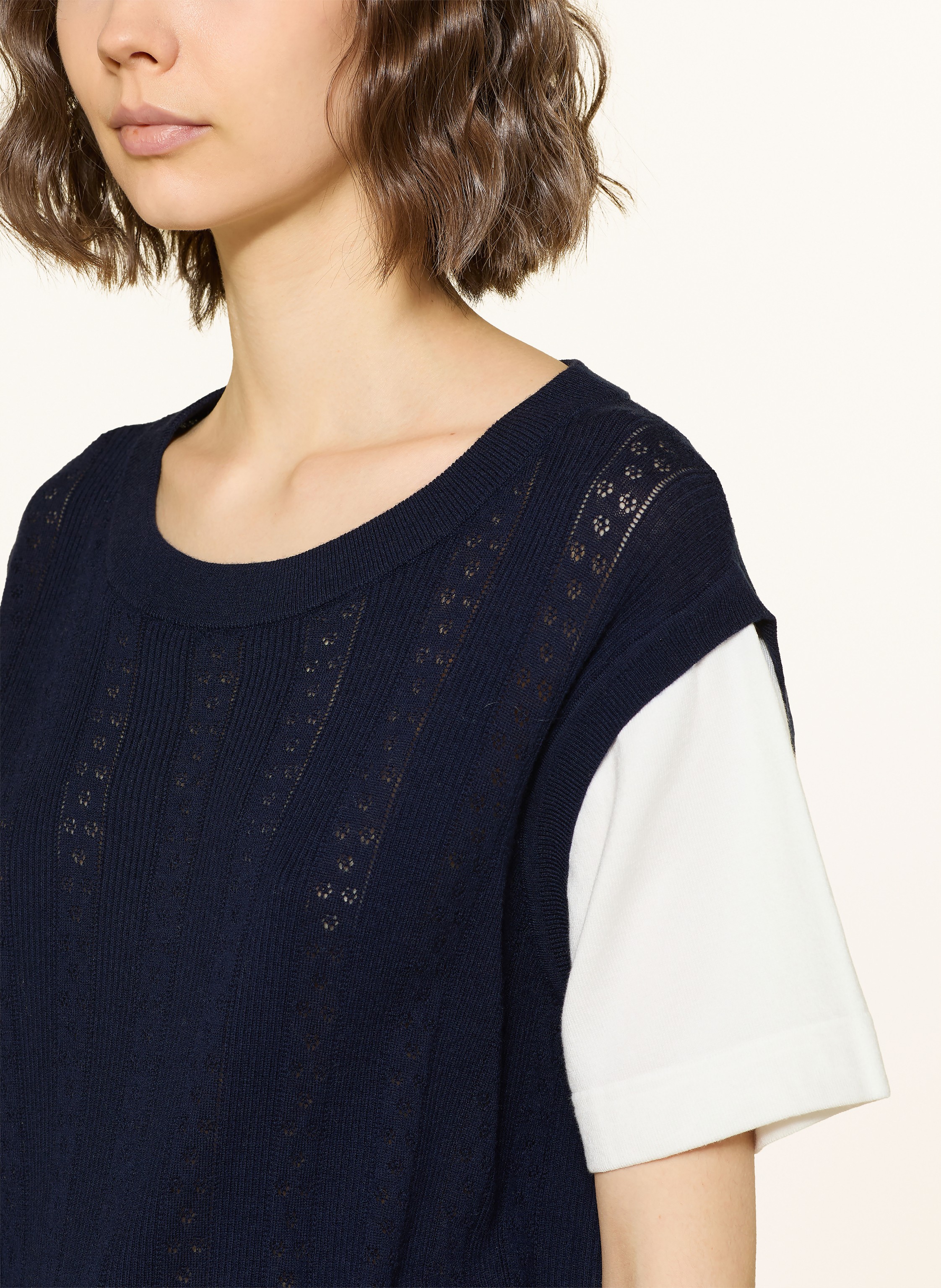 Thumbnail - Sandro Strickshirt Im Materialmix blau