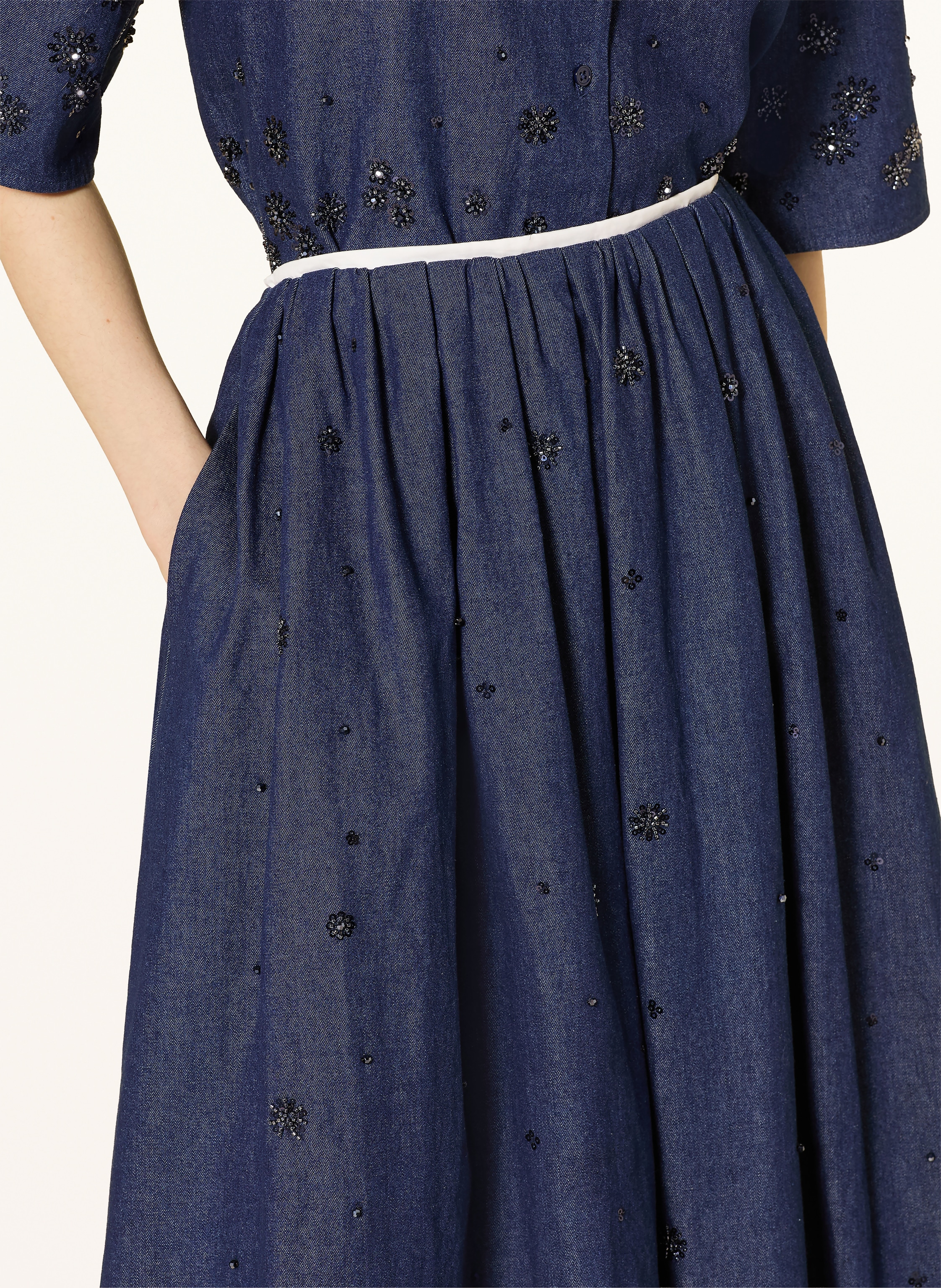 Thumbnail - Maje Jeansrock Mit Pailletten blau