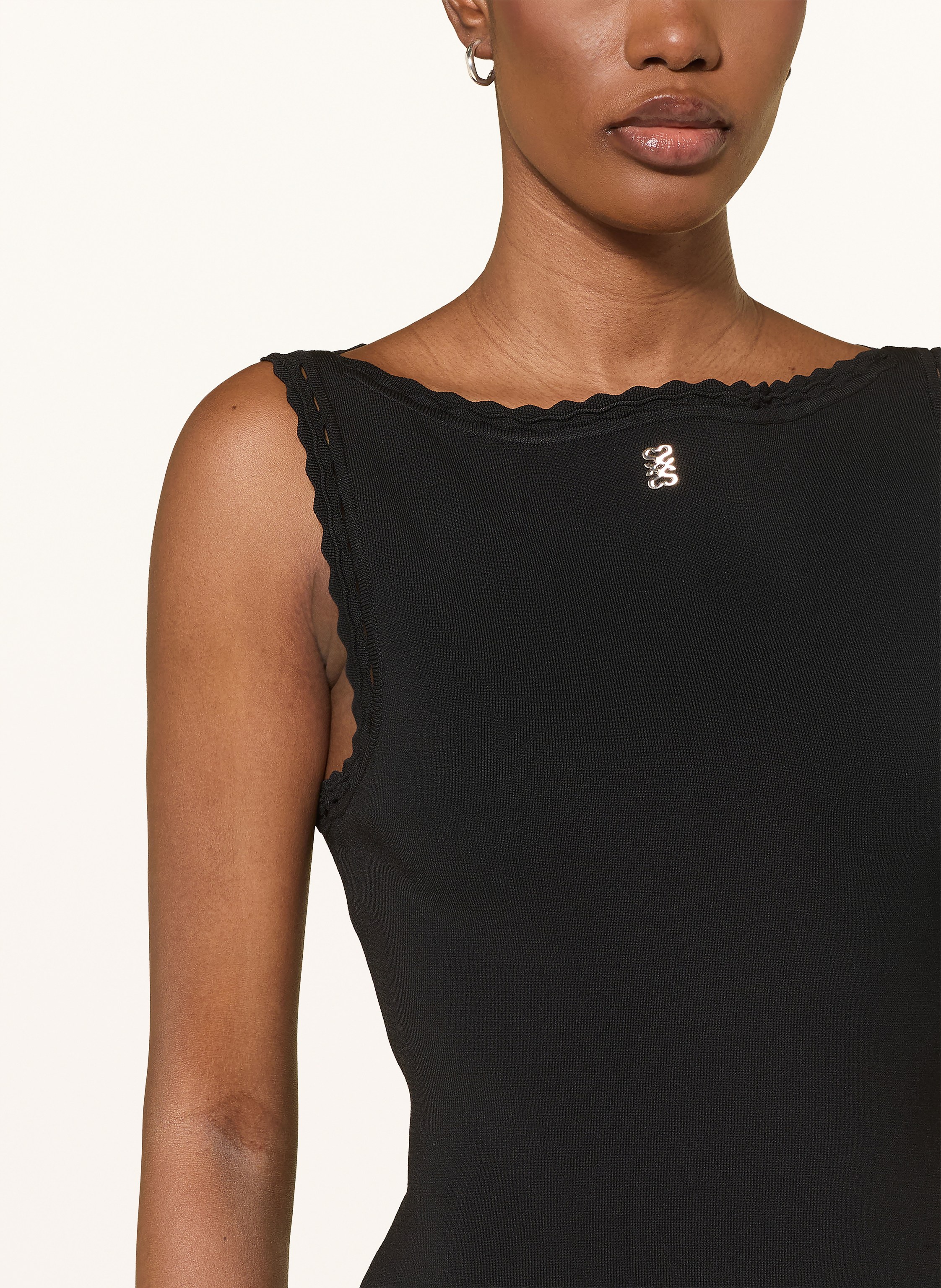 Thumbnail - Sandro Strickkleid Im Materialmix schwarz