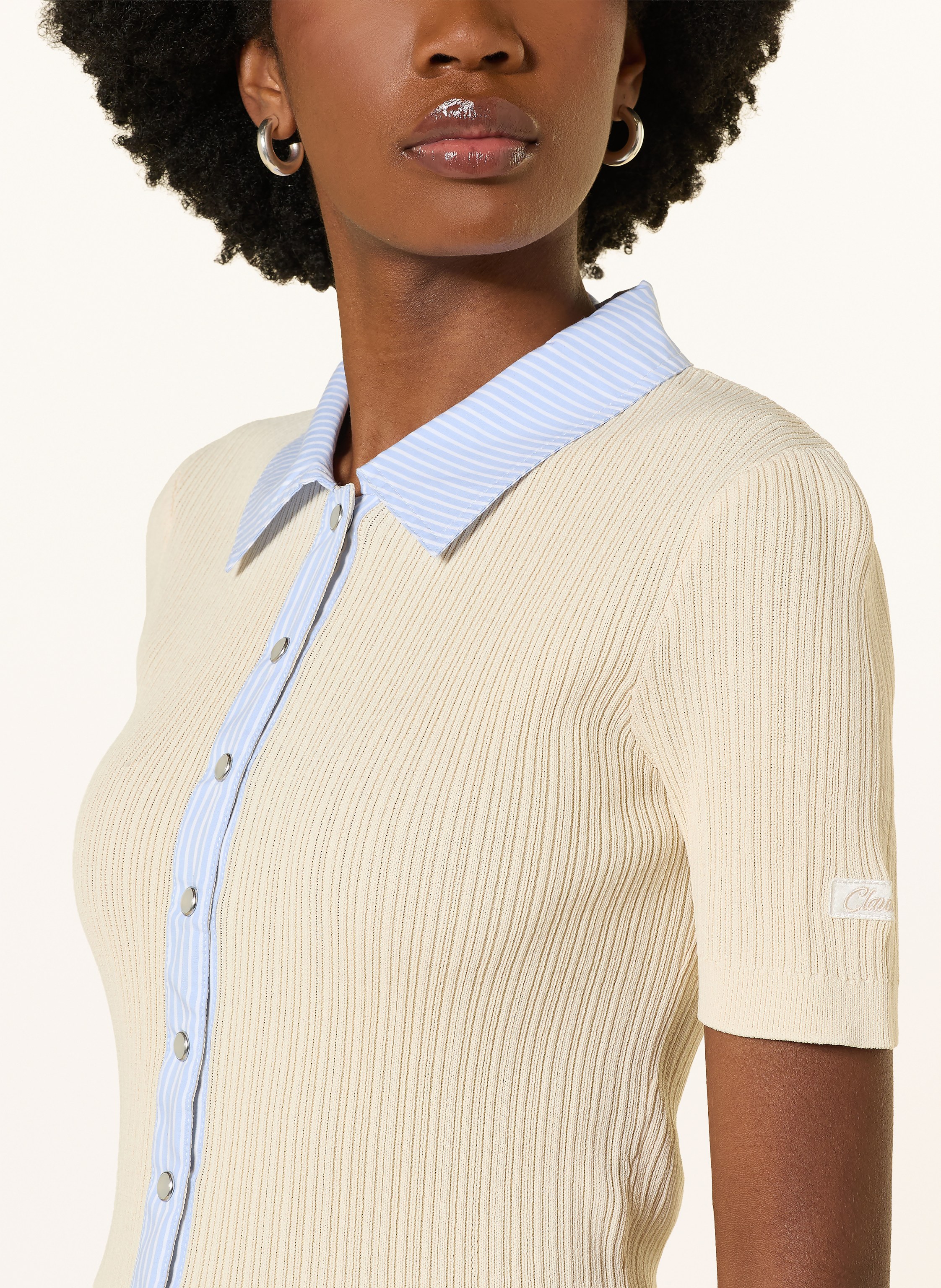 Thumbnail - Claudie Pierlot Strickjacke Im Materialmix weiss