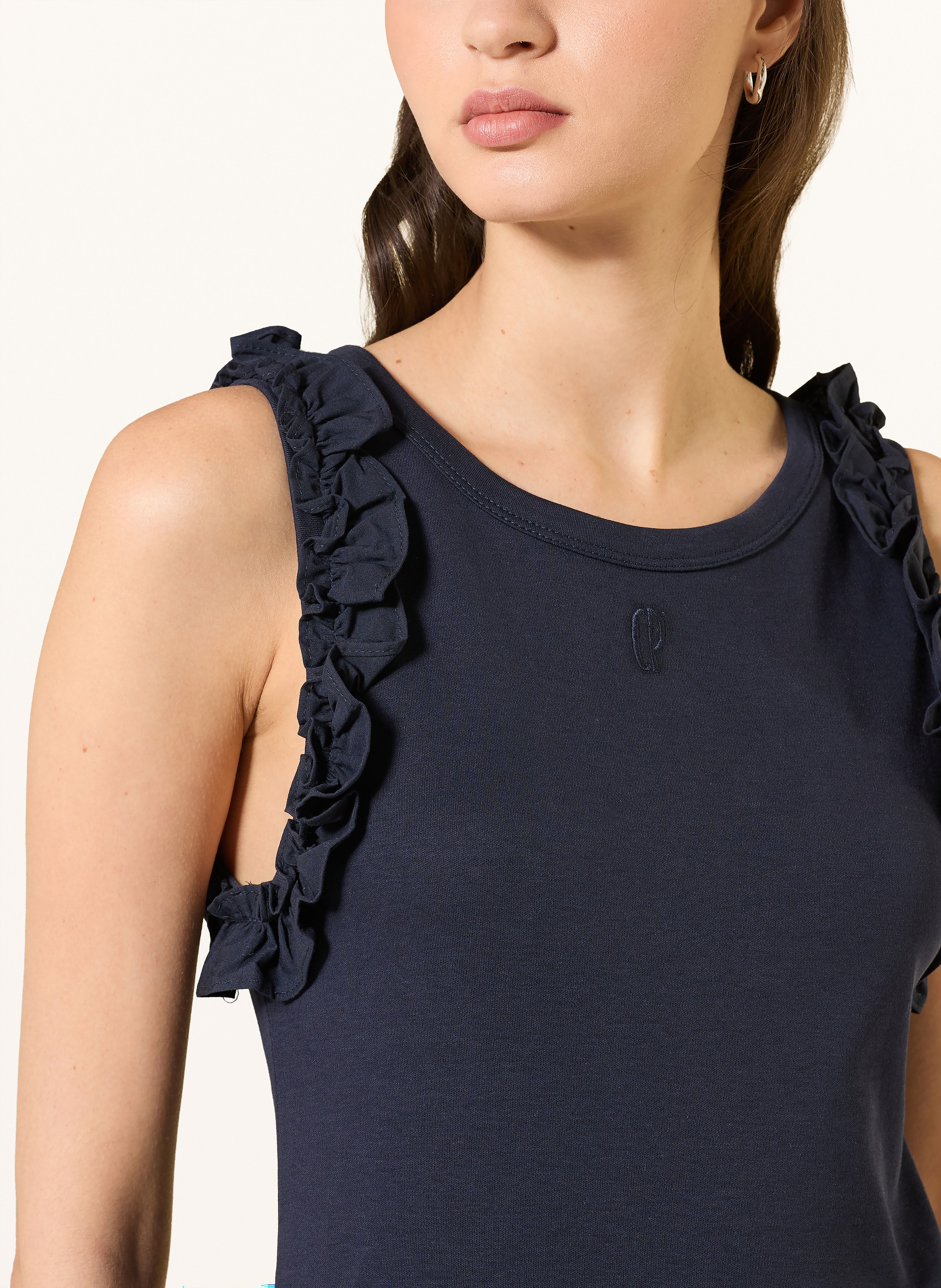 Thumbnail - Claudie Pierlot Top Mit Rüschen blau