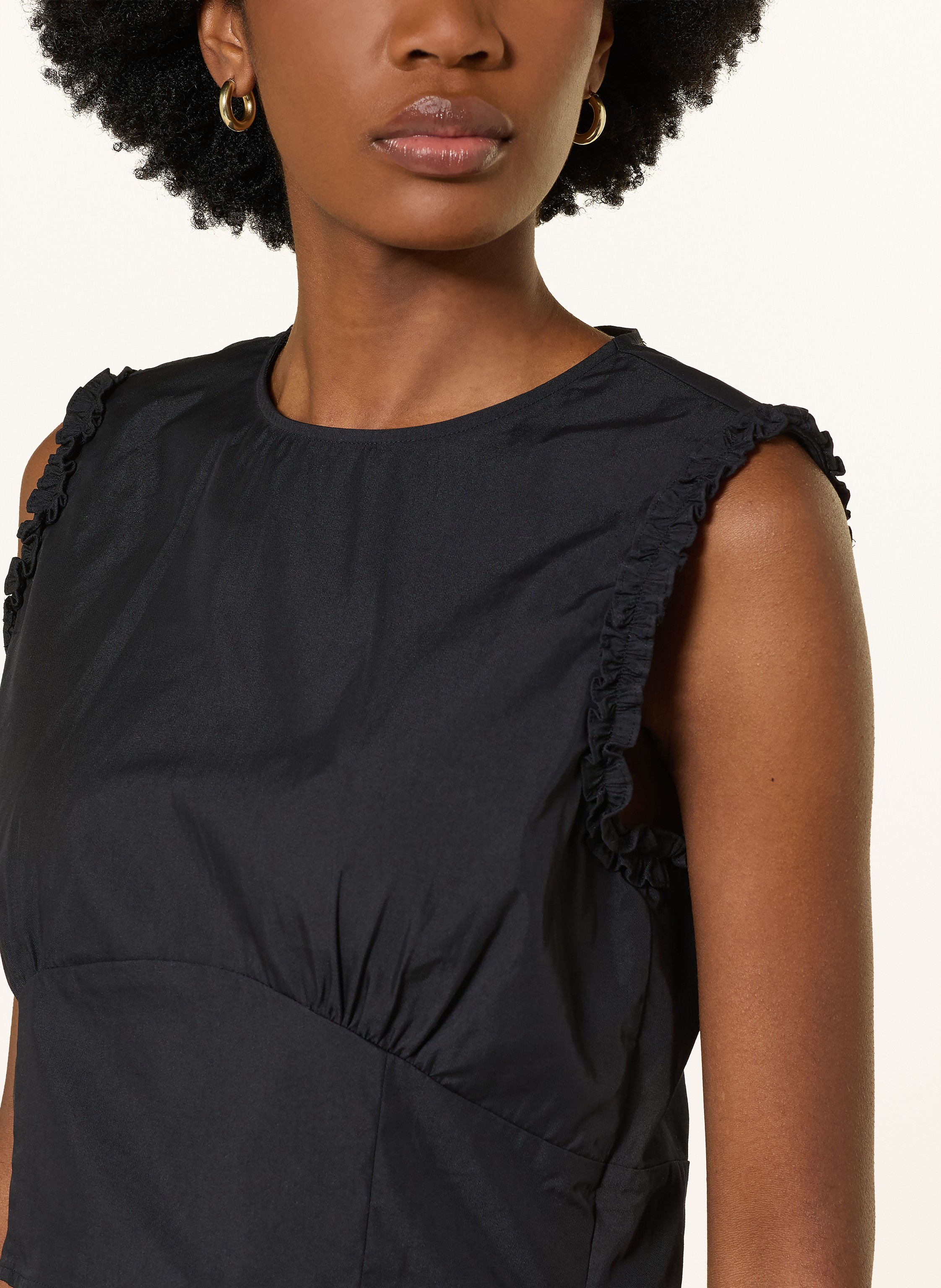 Thumbnail - Claudie Pierlot Cropped-Top Mit Rüschen blau