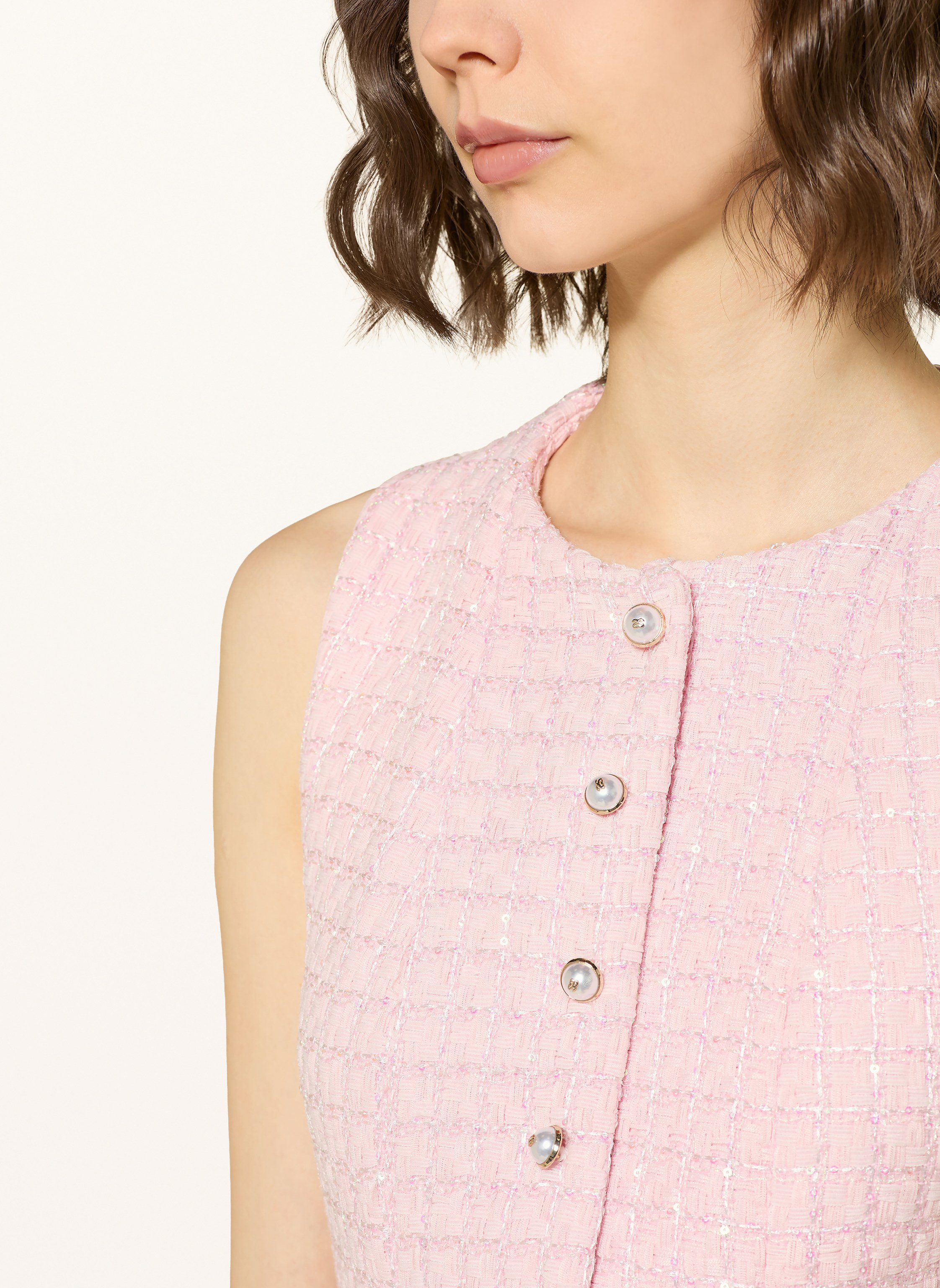 Thumbnail - Sandro Bouclé-Weste Mit Pailletten pink