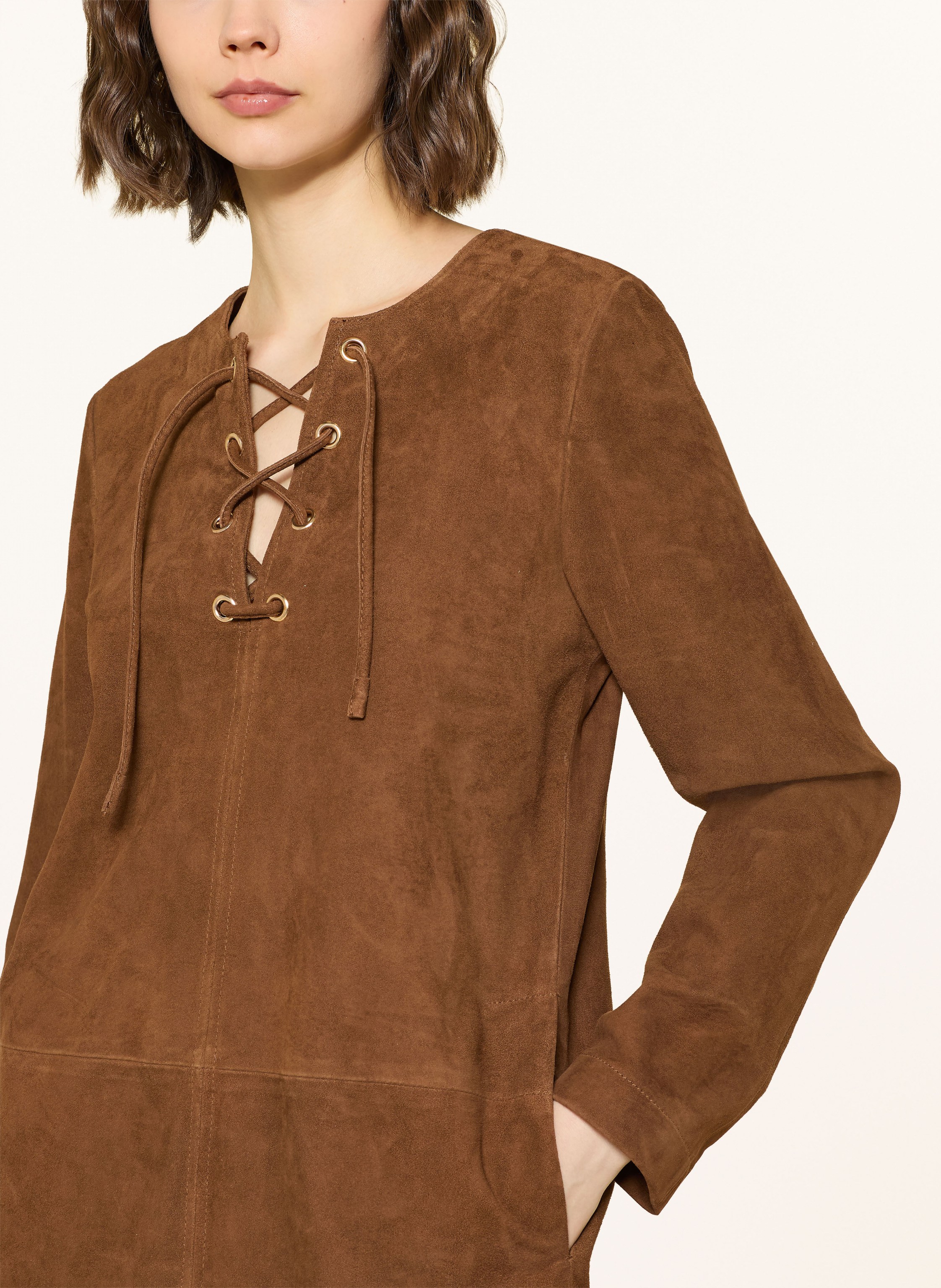 Thumbnail - Ba&Sh Lederkleid Seda braun