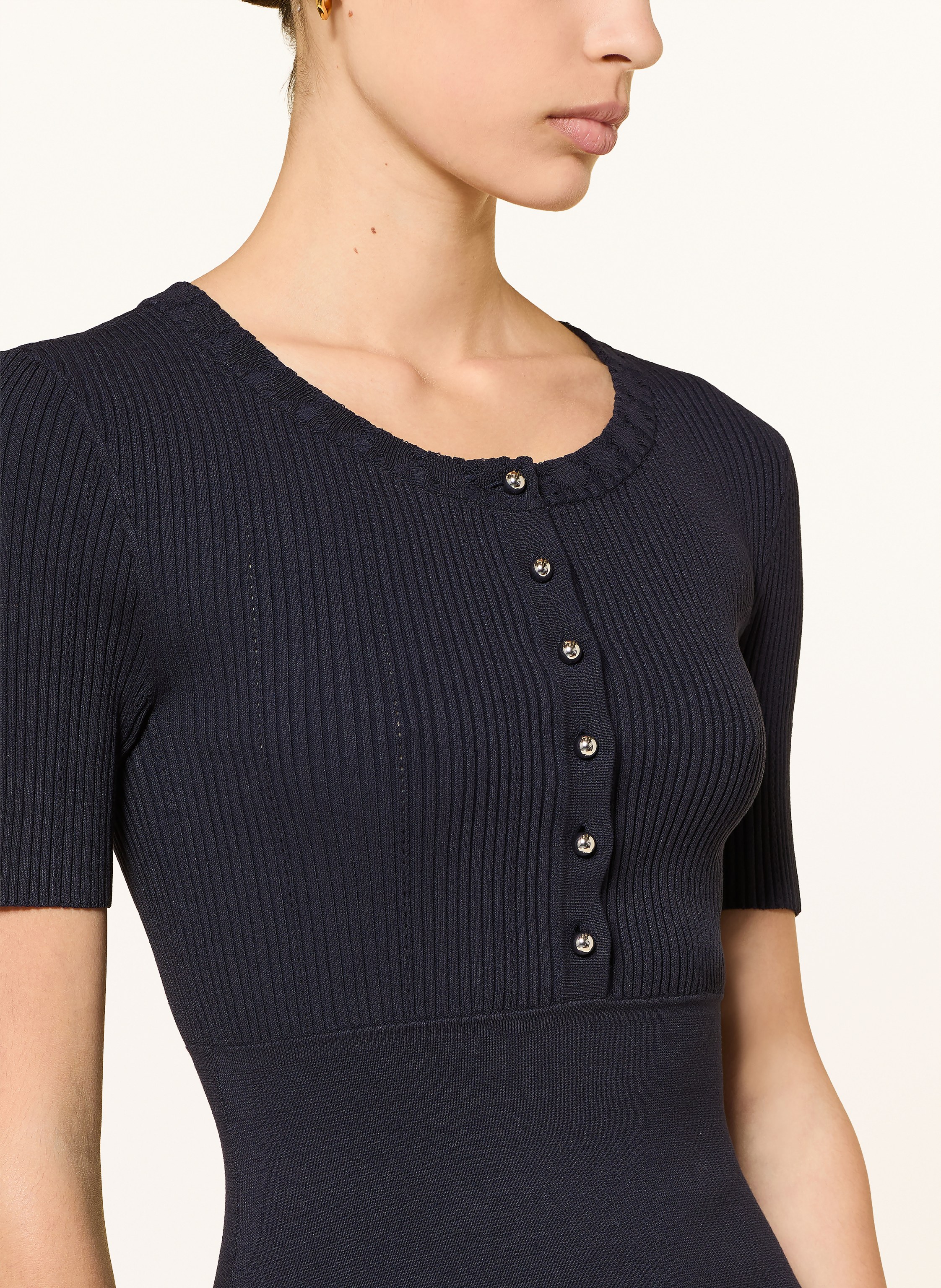 Thumbnail - Claudie Pierlot Strickkleid Mit Volants blau