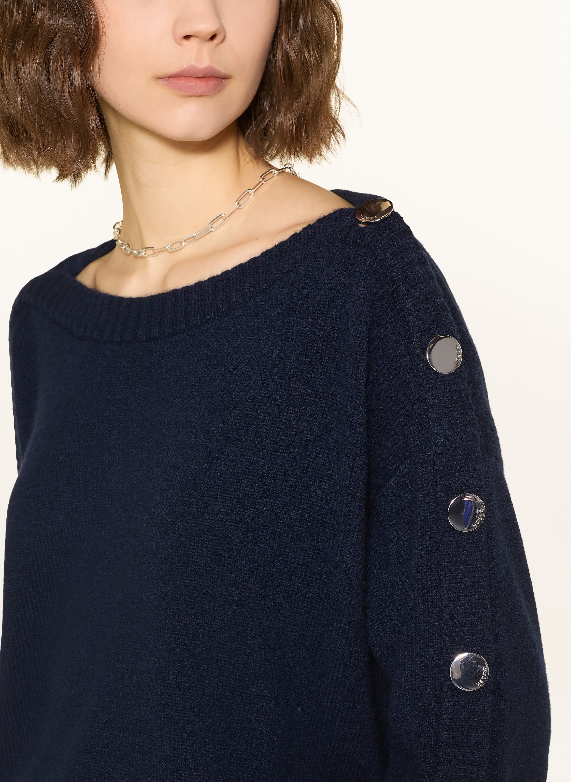 Thumbnail - Ba&Sh Cashmere-Pullover Mit 3/4-Arm blau