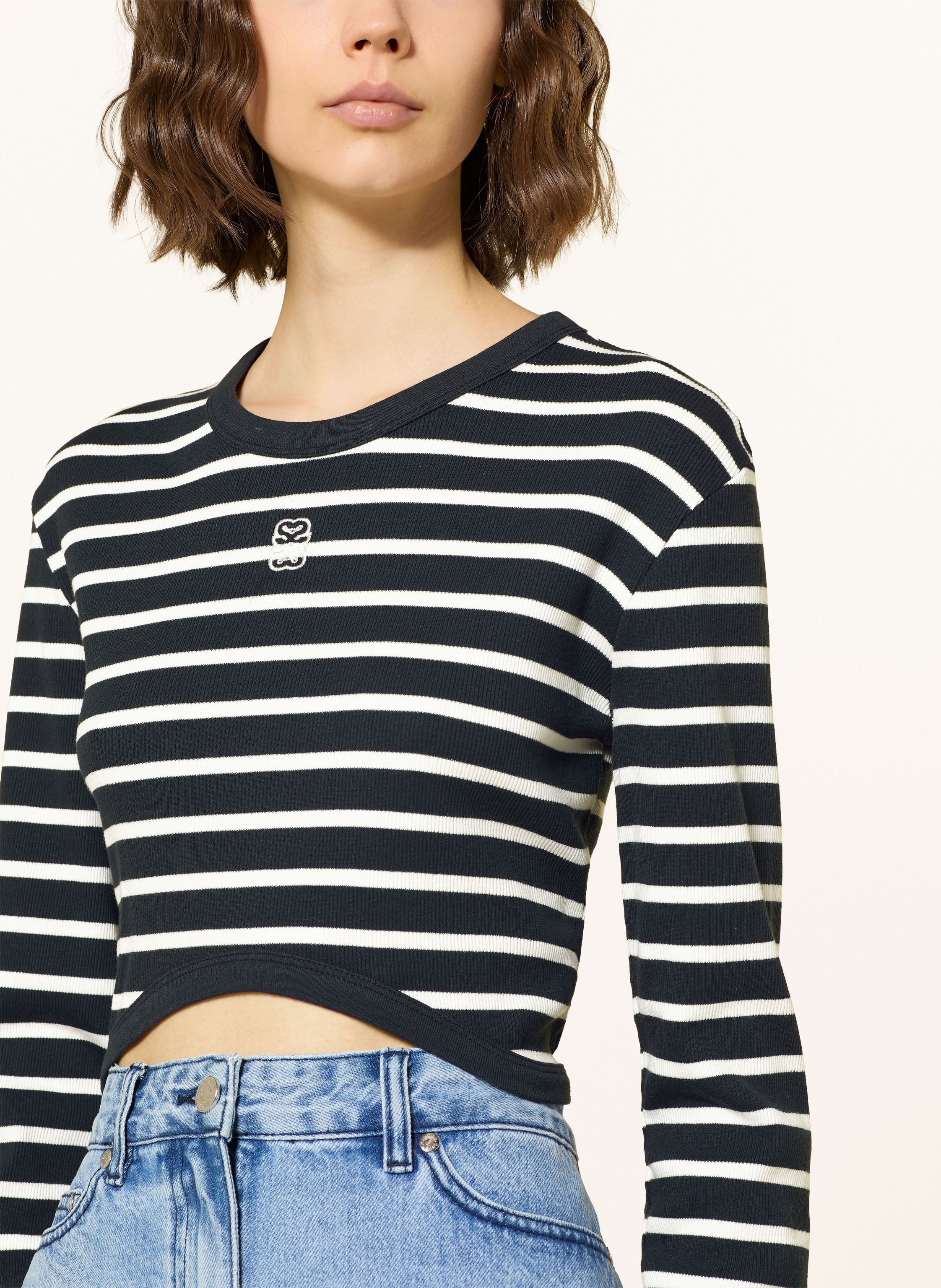 Thumbnail - Sandro Cropped-Longsleeve blau