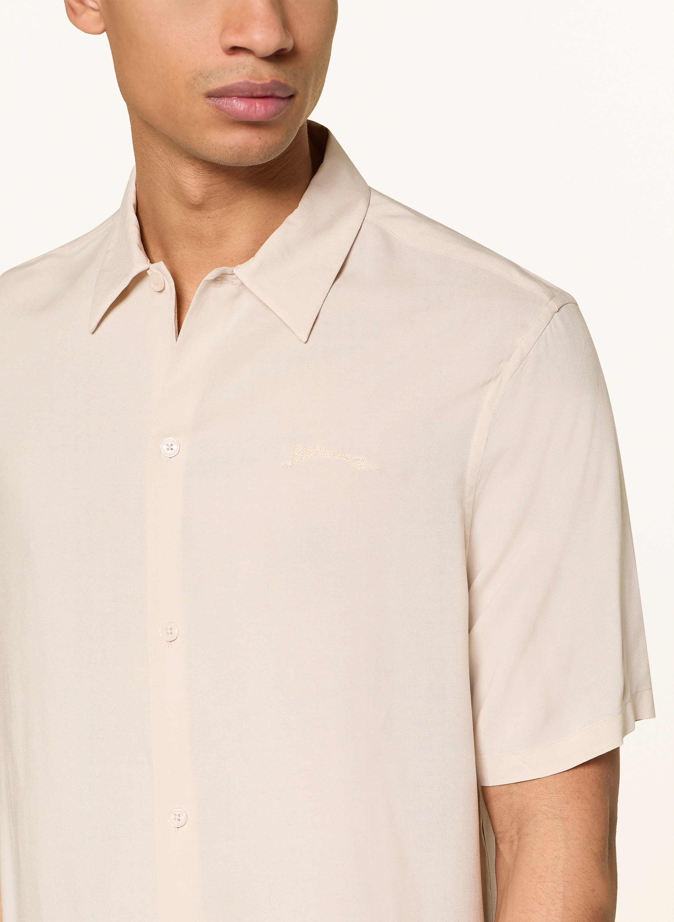 Thumbnail - Allsaints Kurzarm-Hemd Baron Comfort Fit beige