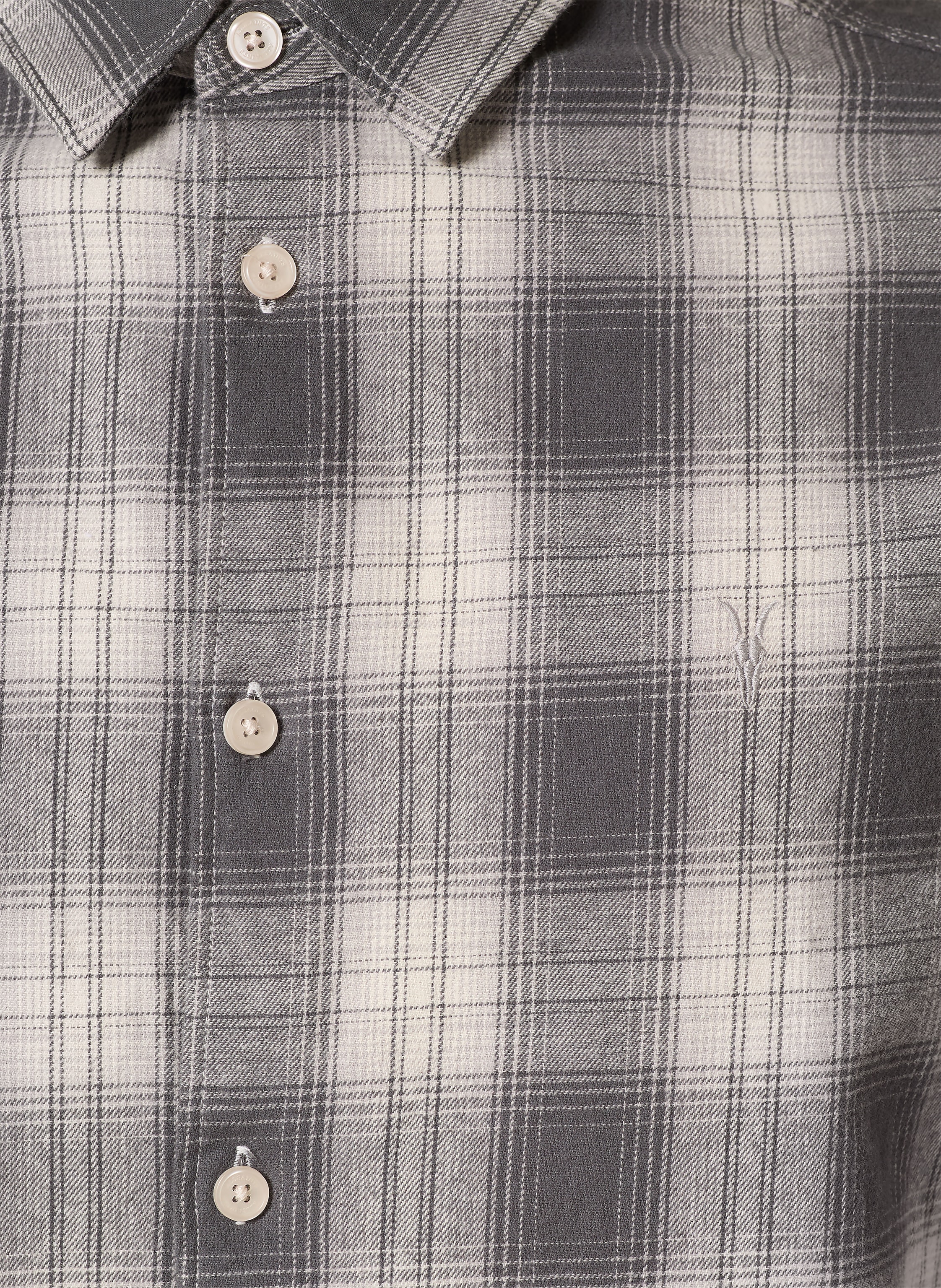 Thumbnail - Allsaints Flanellhemd Kelby Relaxed Fit grau