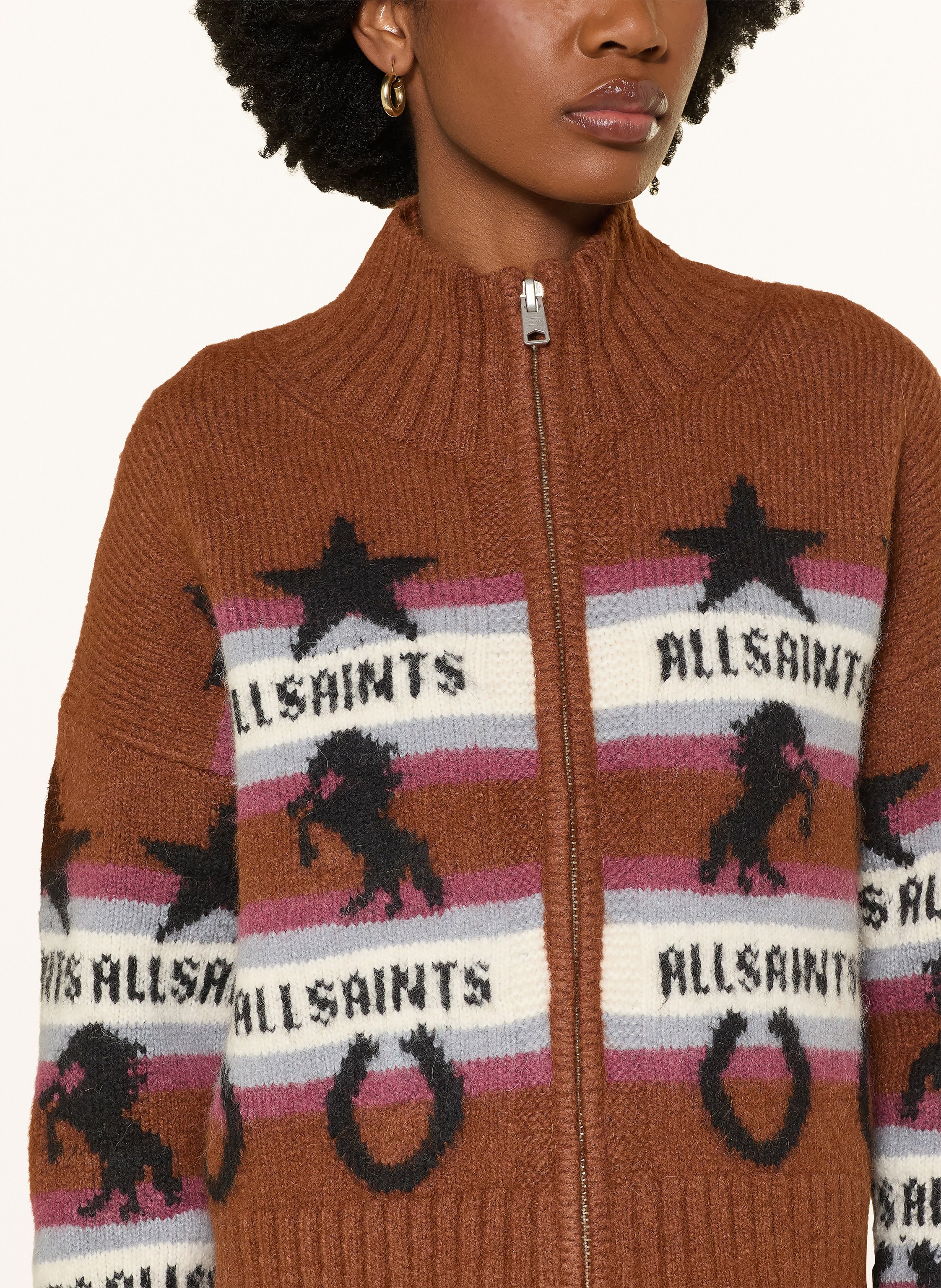 Thumbnail - Allsaints Strickjacke Epona Mit Alpaka braun