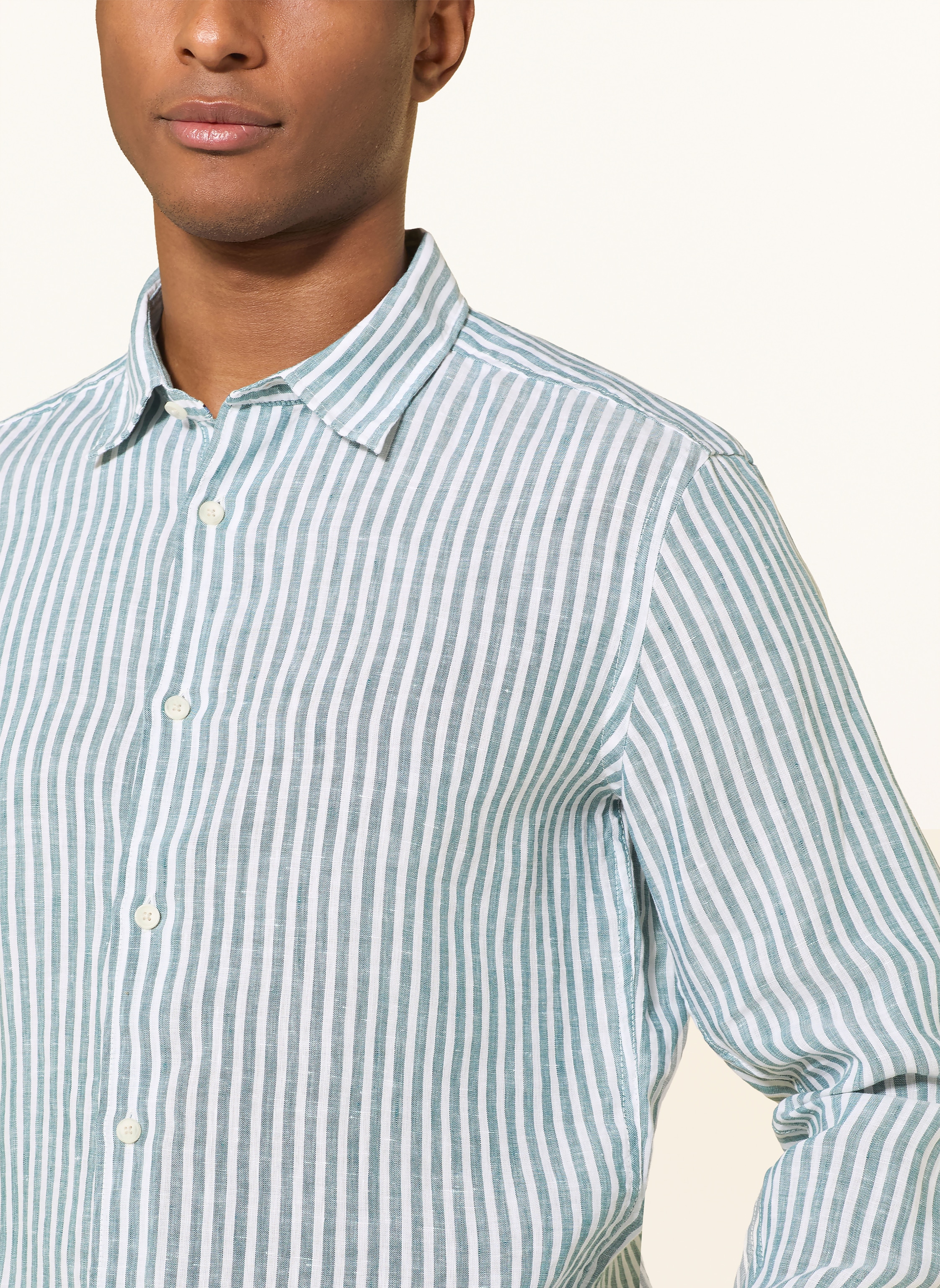 Thumbnail - Olymp Leinenhemd Casual Modern Fit gruen