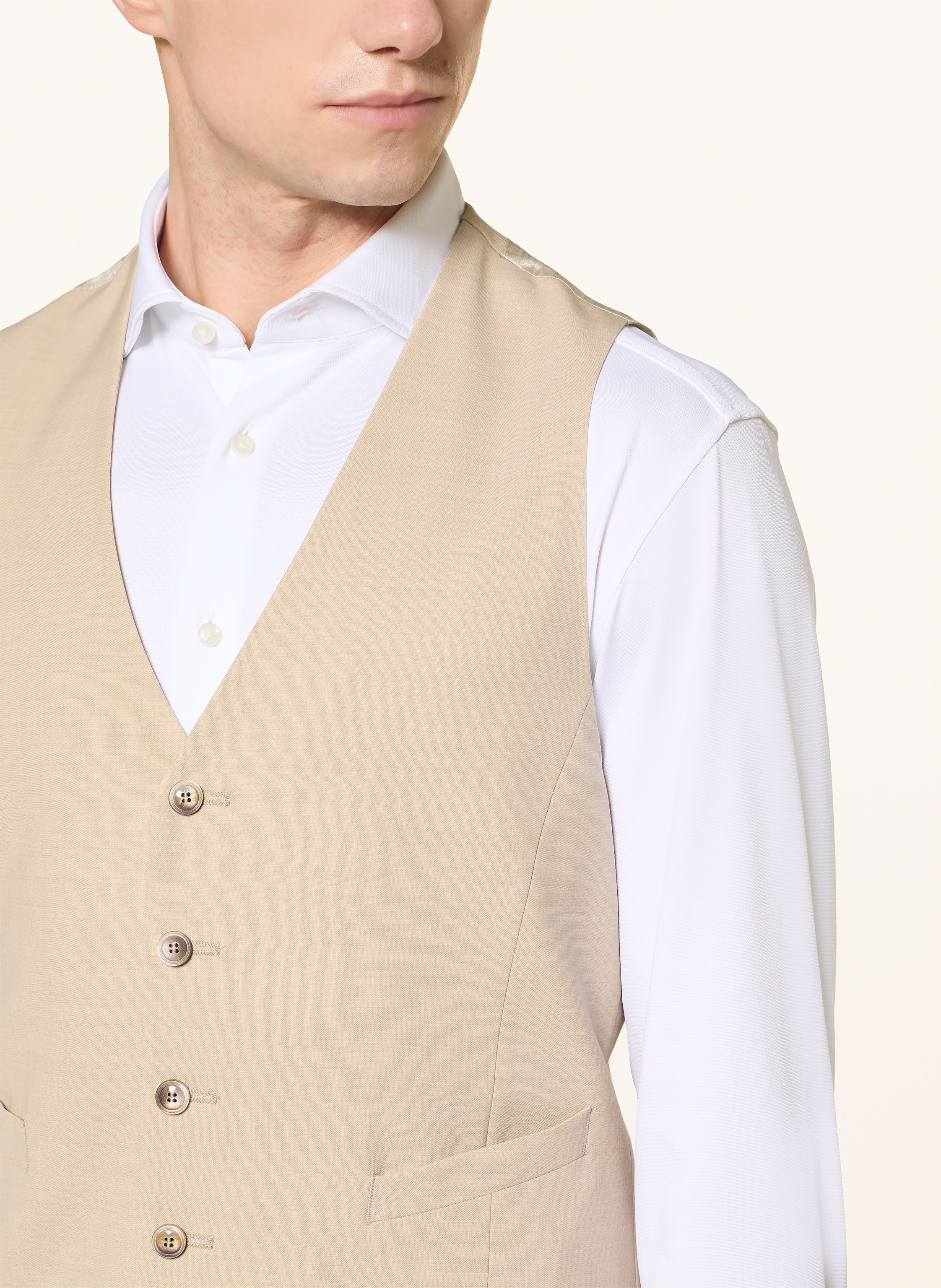 Thumbnail - Digel Move Weste Nicolo Extra Slim Fit beige