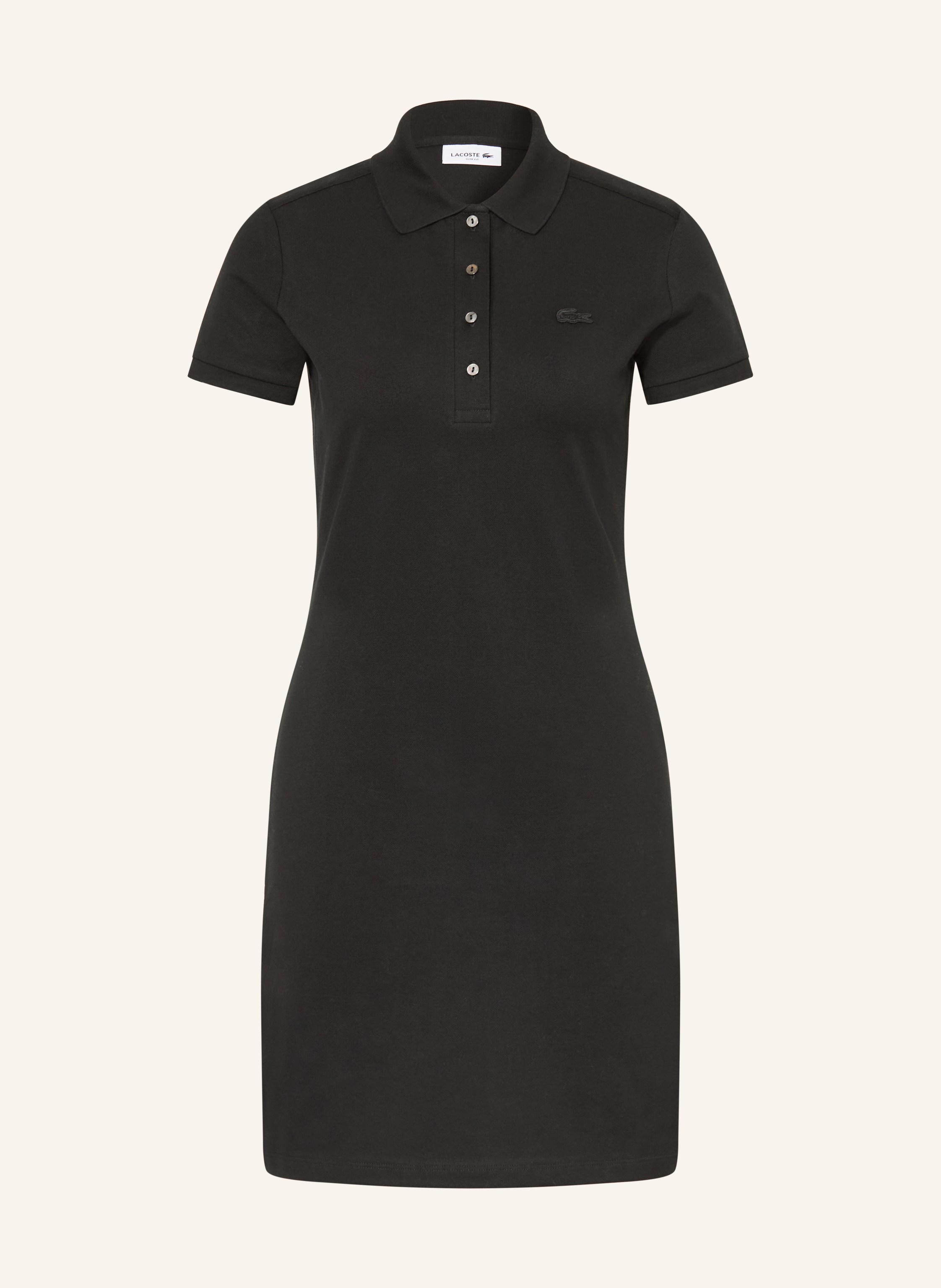 Lacoste Piqué-Polokleid schwarz