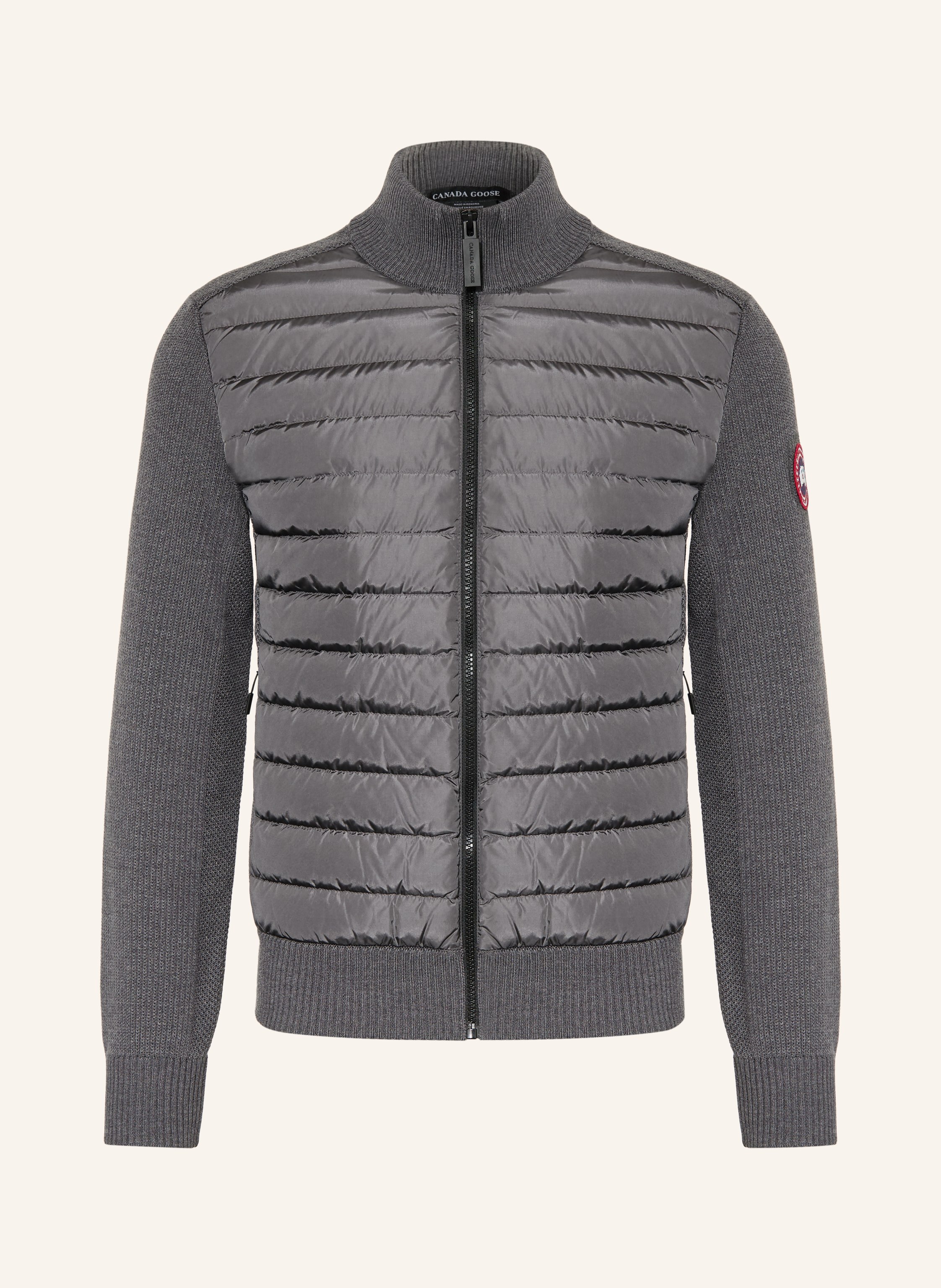 Canada Goose Strickjacke Hybrdige Im Materialmix grau