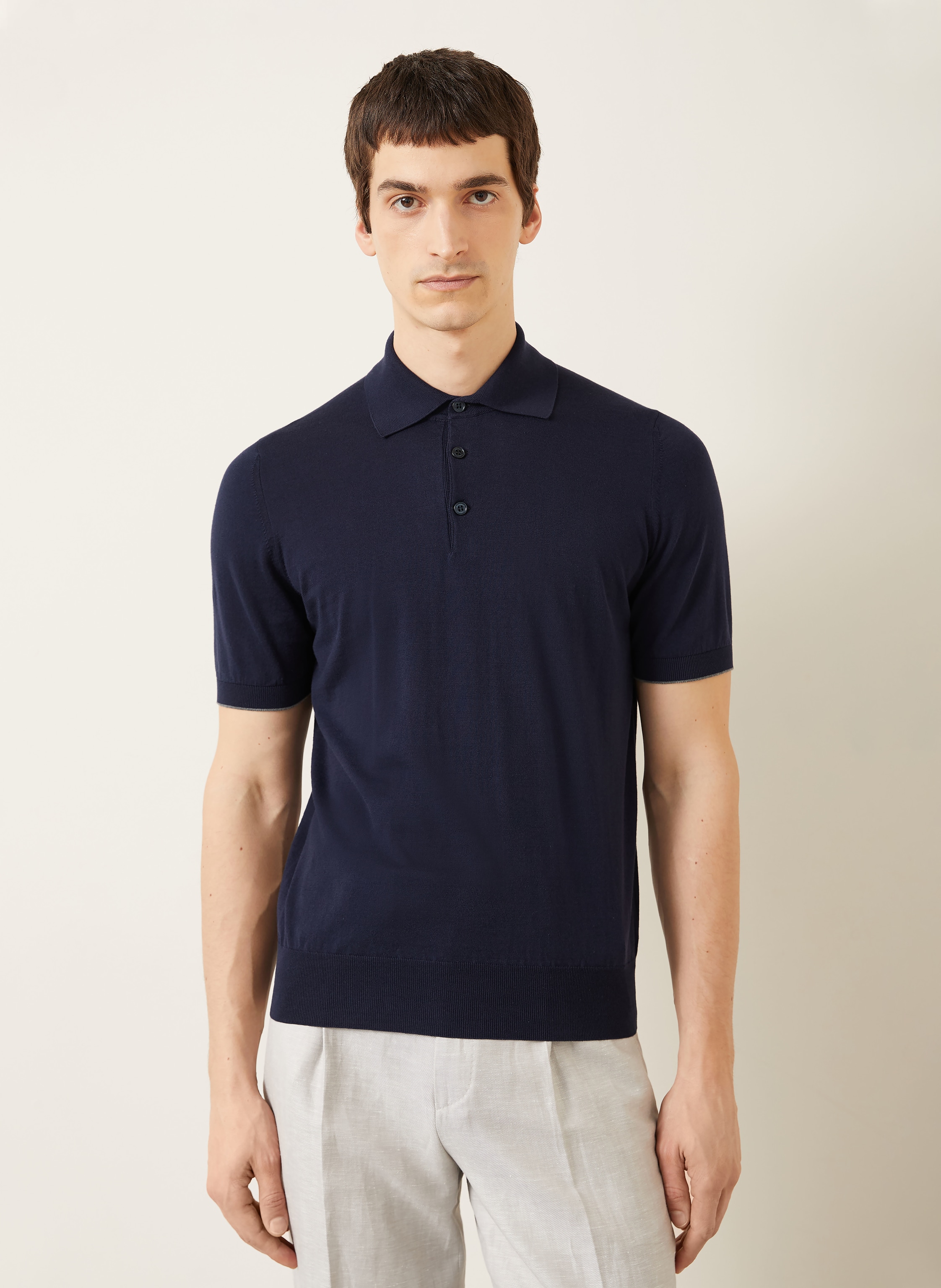 Thumbnail - Brunello Cucinelli Jersey-Poloshirt blau