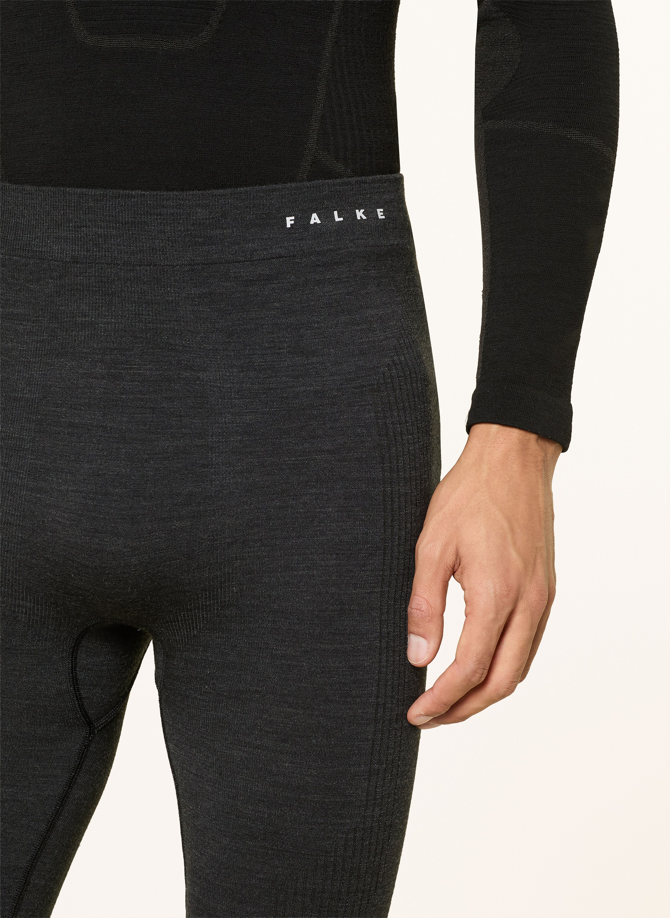 Thumbnail - Falke Funktionswäsche-Hose Wool-Tech Mit Verkürzter Beinlänge schwarz