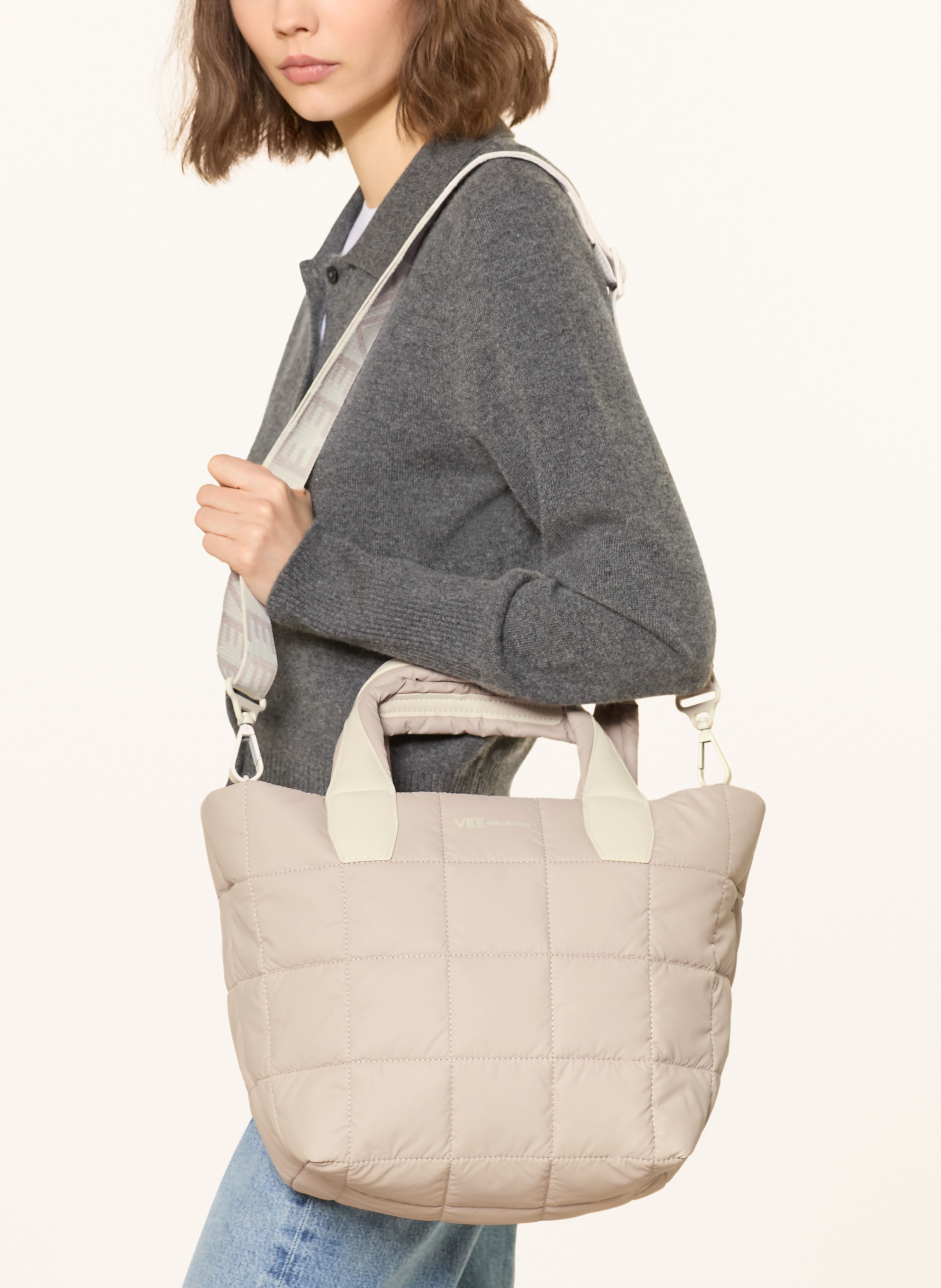 Thumbnail - Vee Collective Shopper Porter Tote Small Mit Pouch rosa