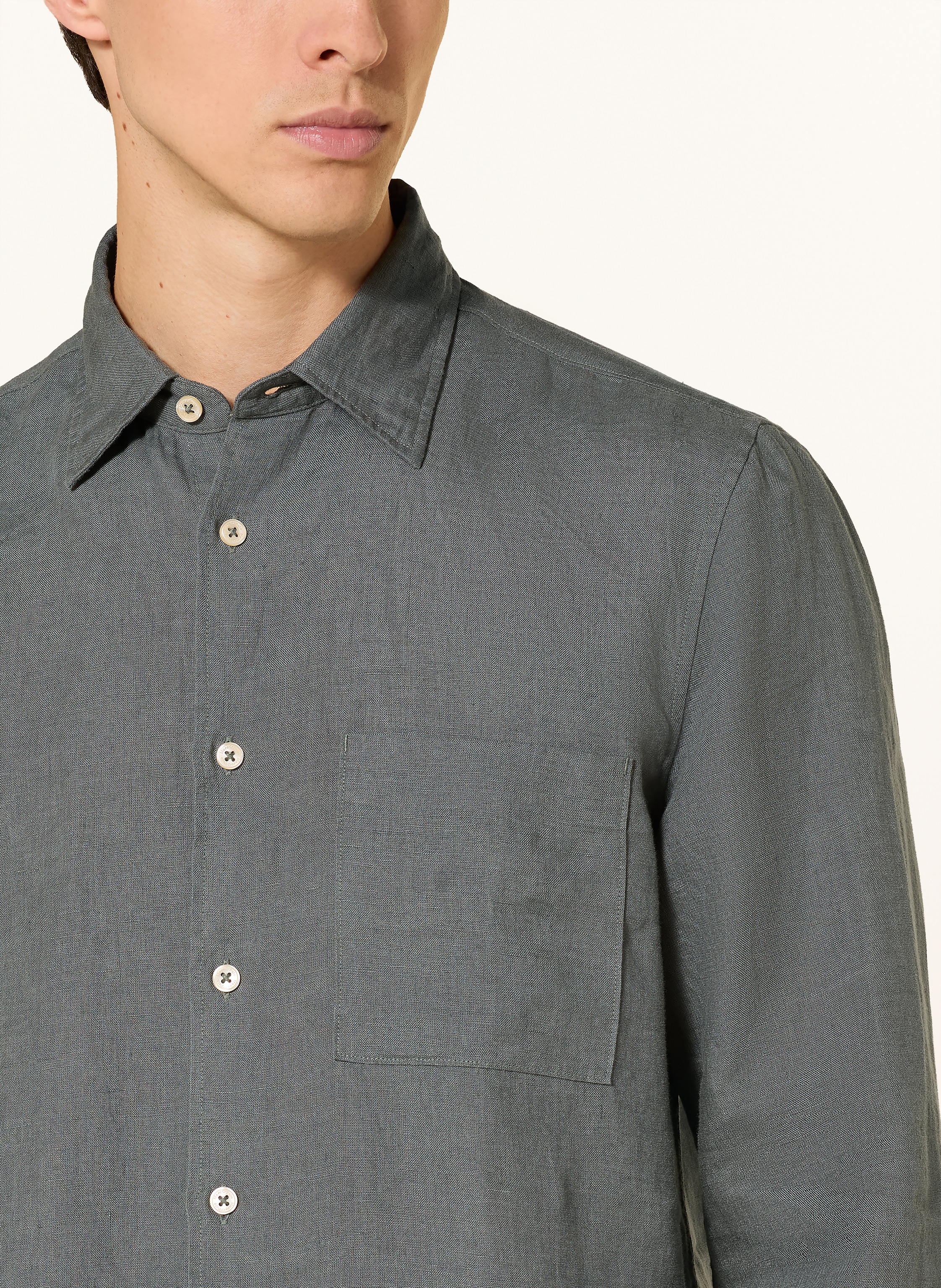 Thumbnail - Marc O'polo Leinenhemd Regular Fit grau