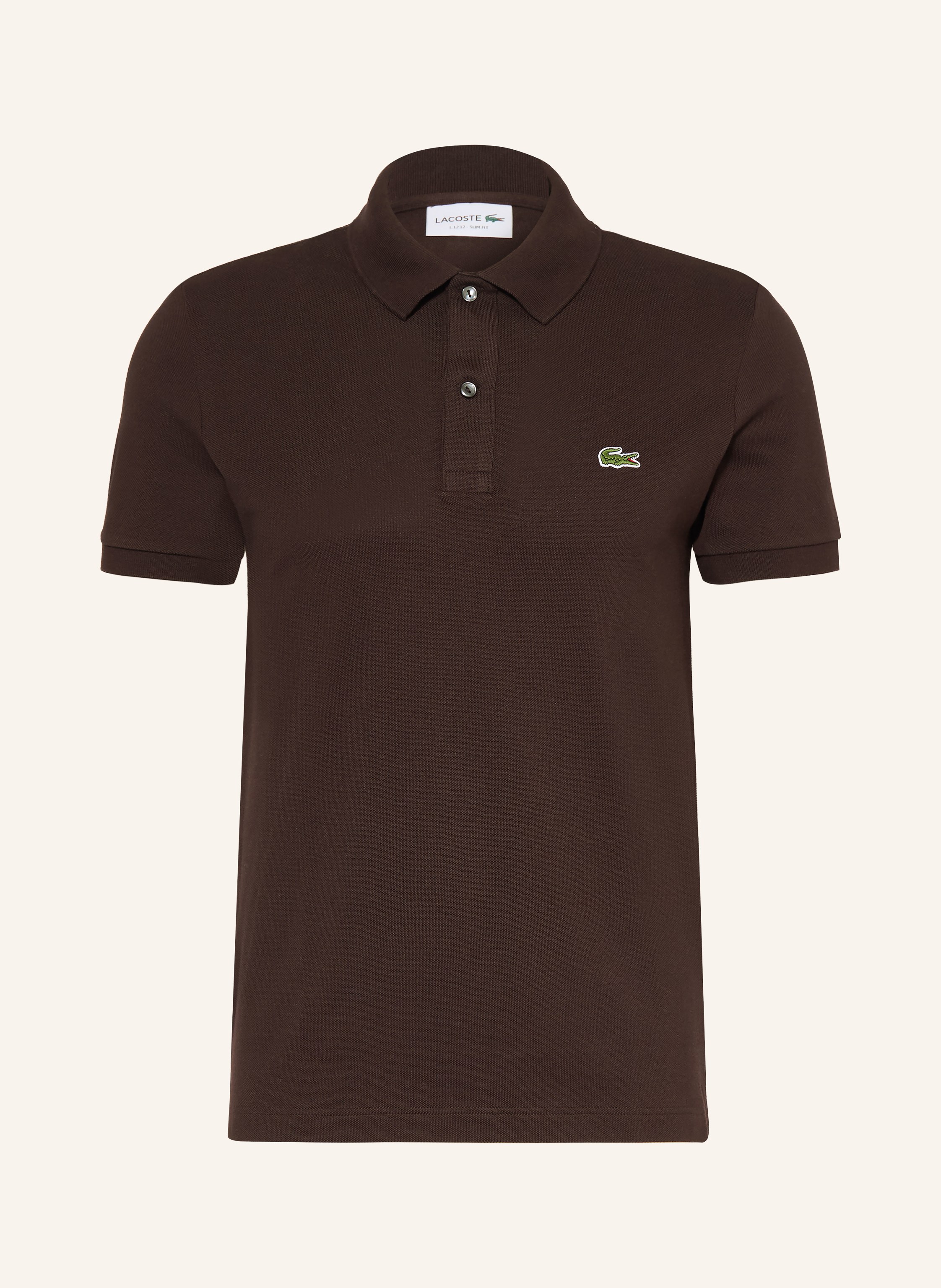 Lacoste Piqué-Poloshirt Slim Fit braun