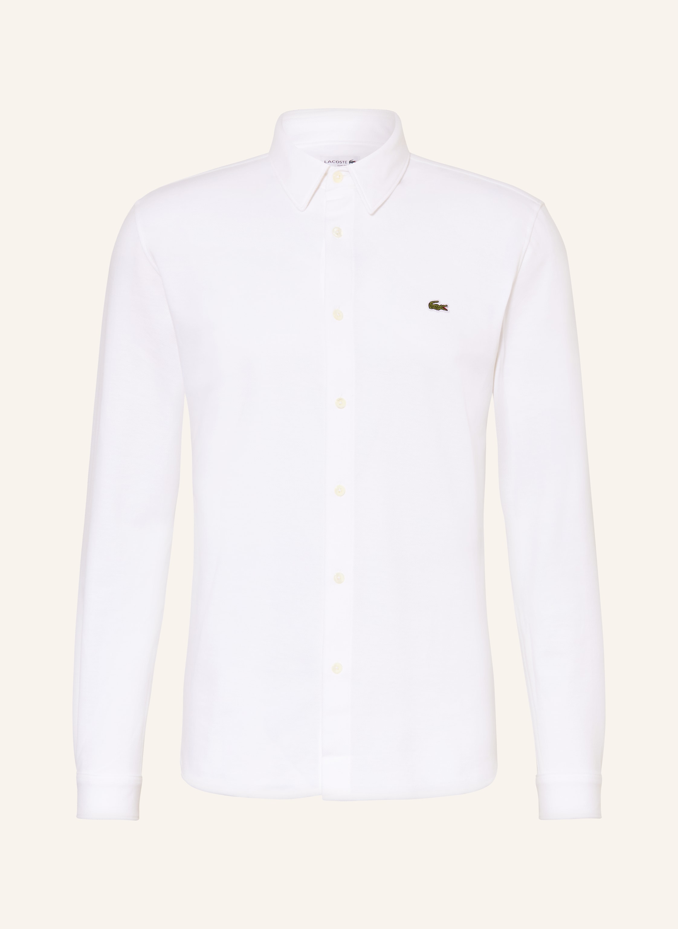 Lacoste Piqué-Hemd Slim Fit weiss
