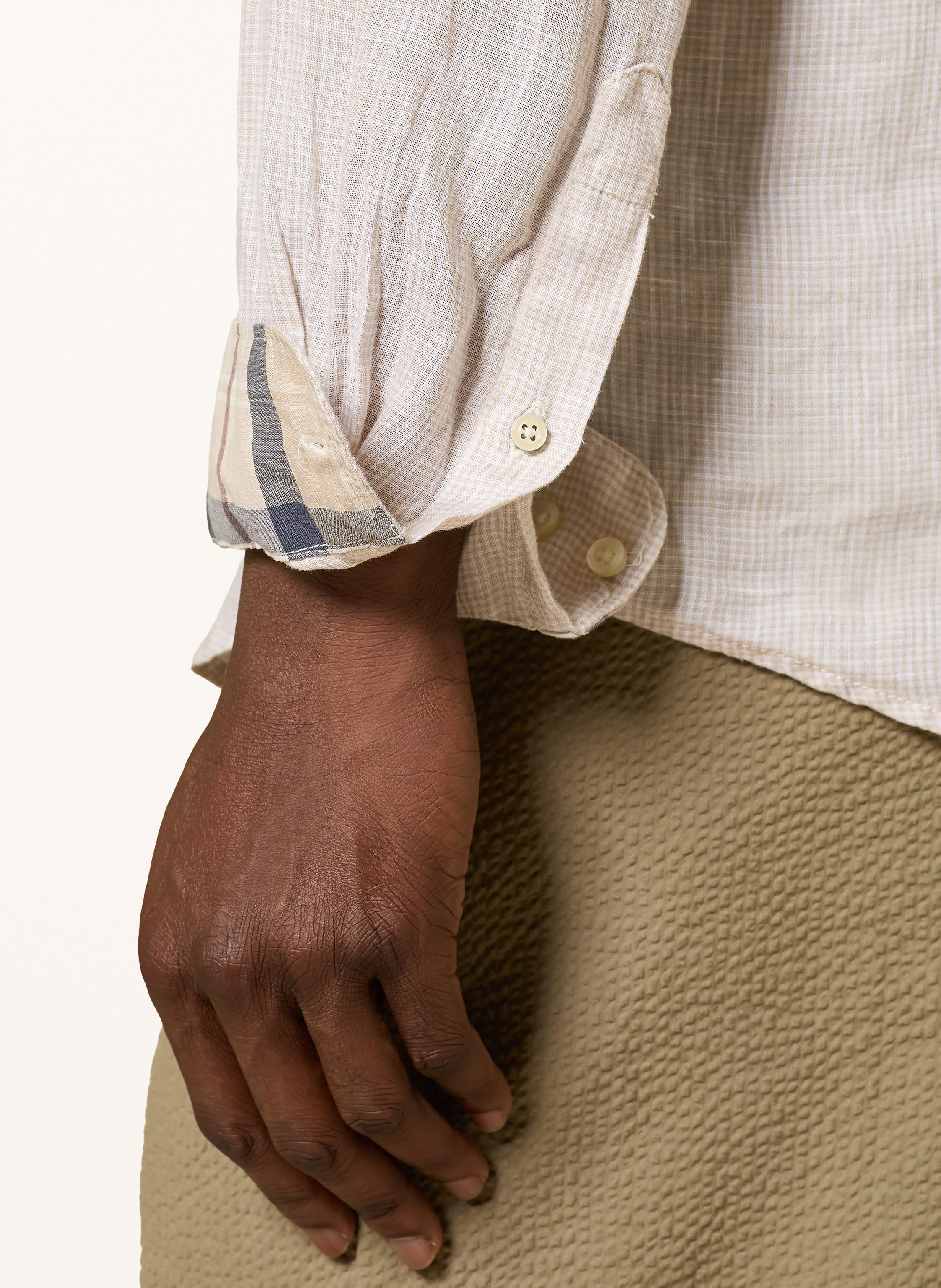 Thumbnail - Barbour Leinenhemd Linton Tailored Fit beige