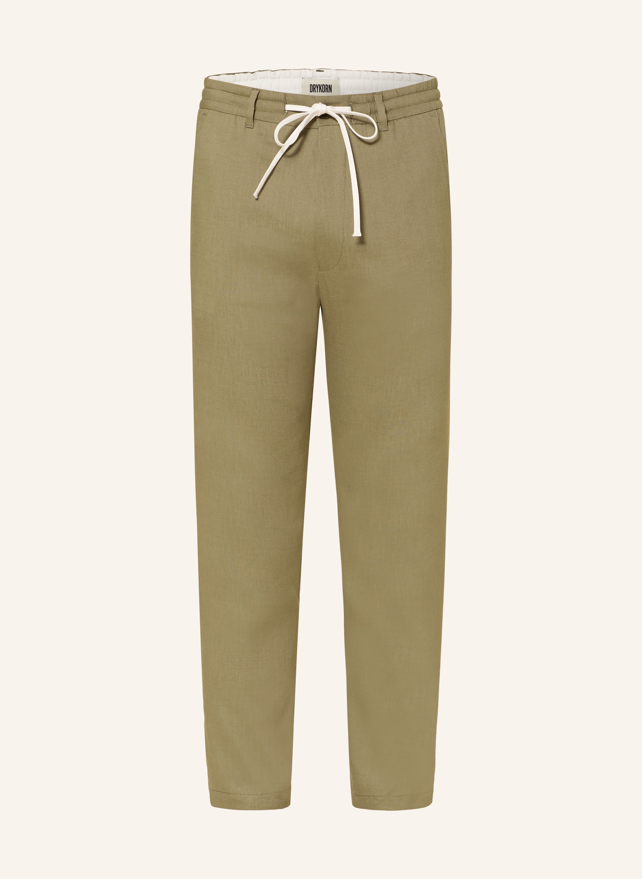 Drykorn Hose Deger Im Jogging-Stil Regular Fit Mit Leinen gruen