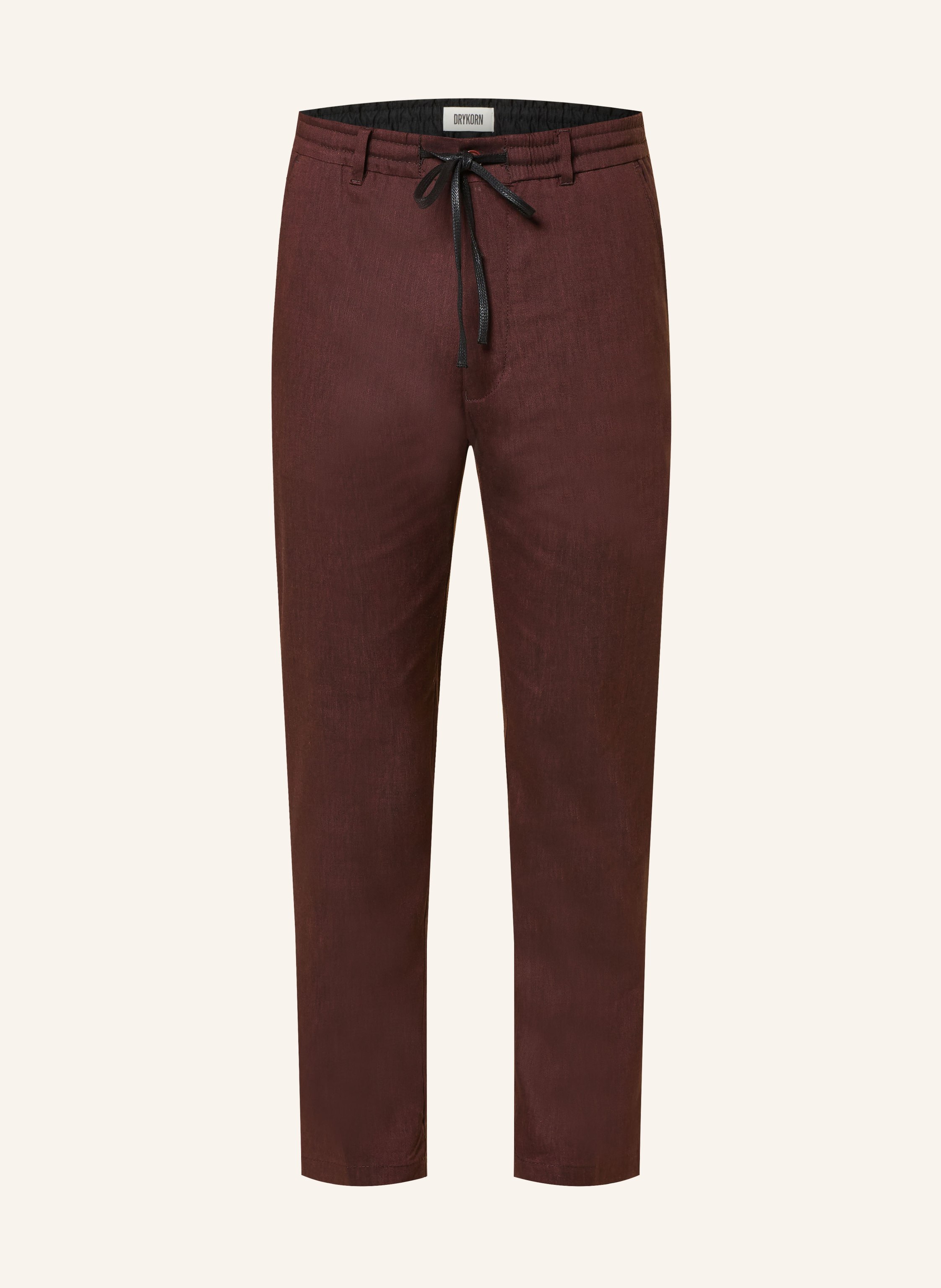 Drykorn Hose Deger Im Jogging-Stil Regular Fit Mit Leinen rot