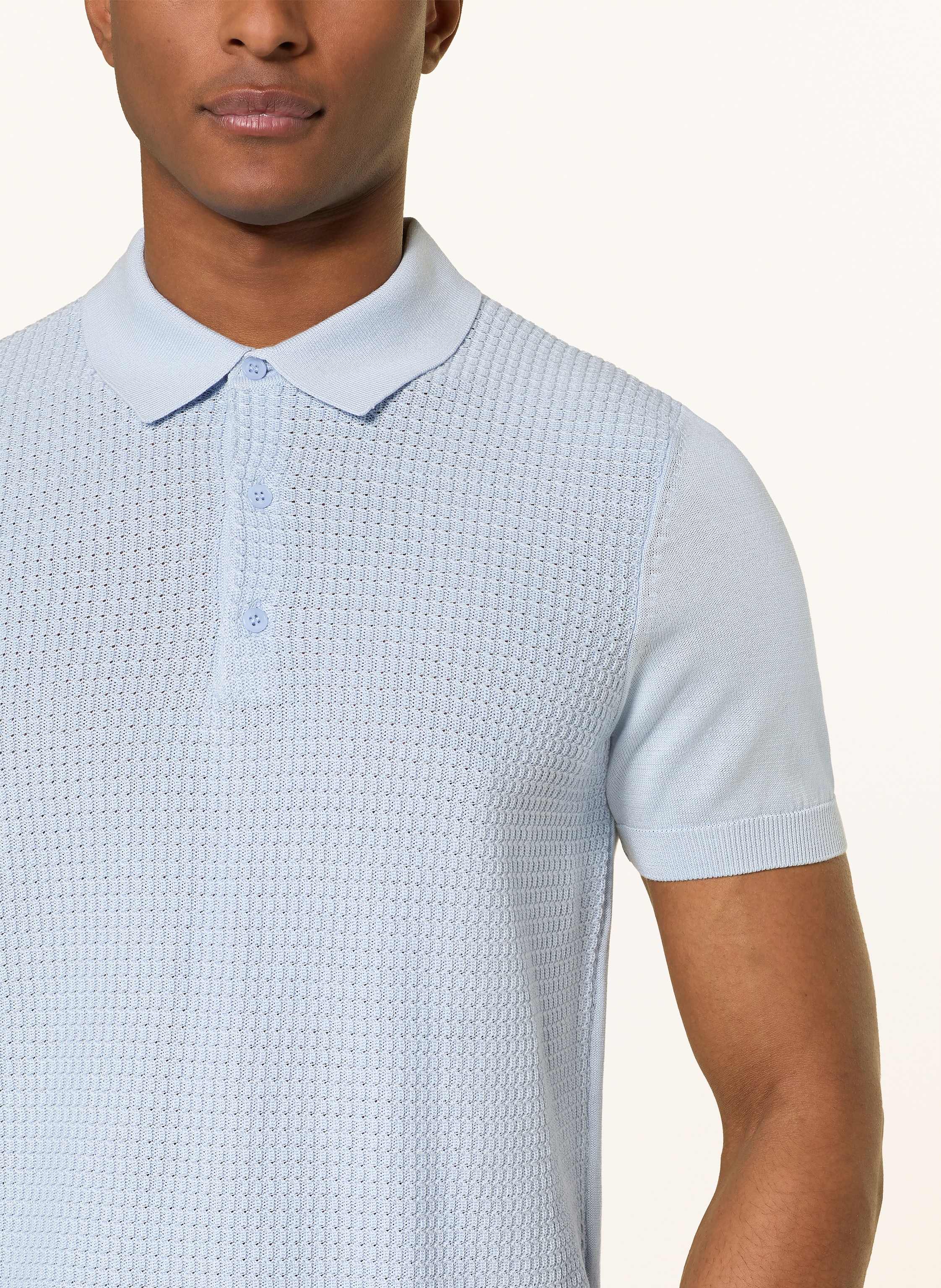 Thumbnail - Strellson Strick-Poloshirt Adrian blau