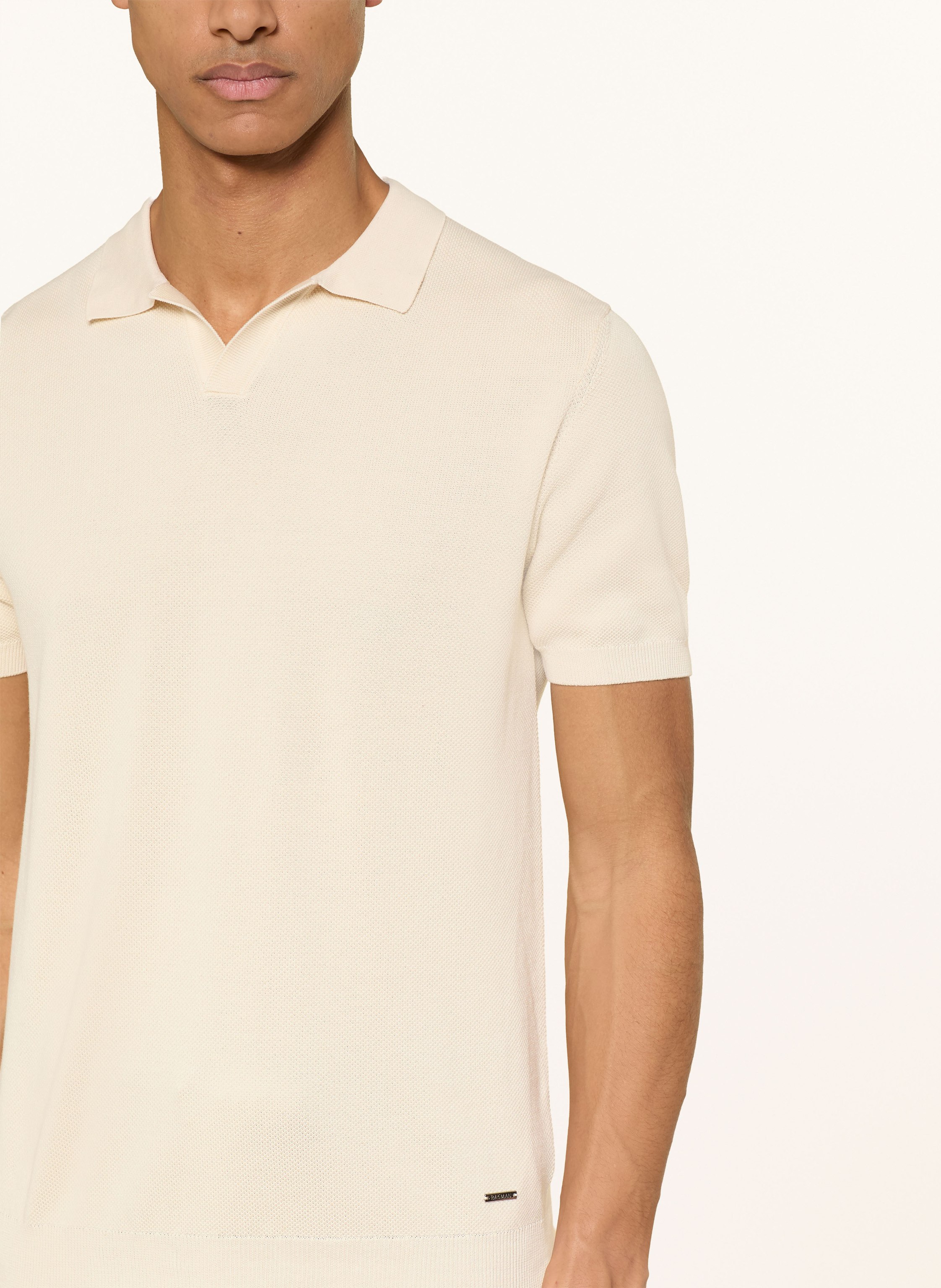 Thumbnail - Ragman Strick-Poloshirt weiss