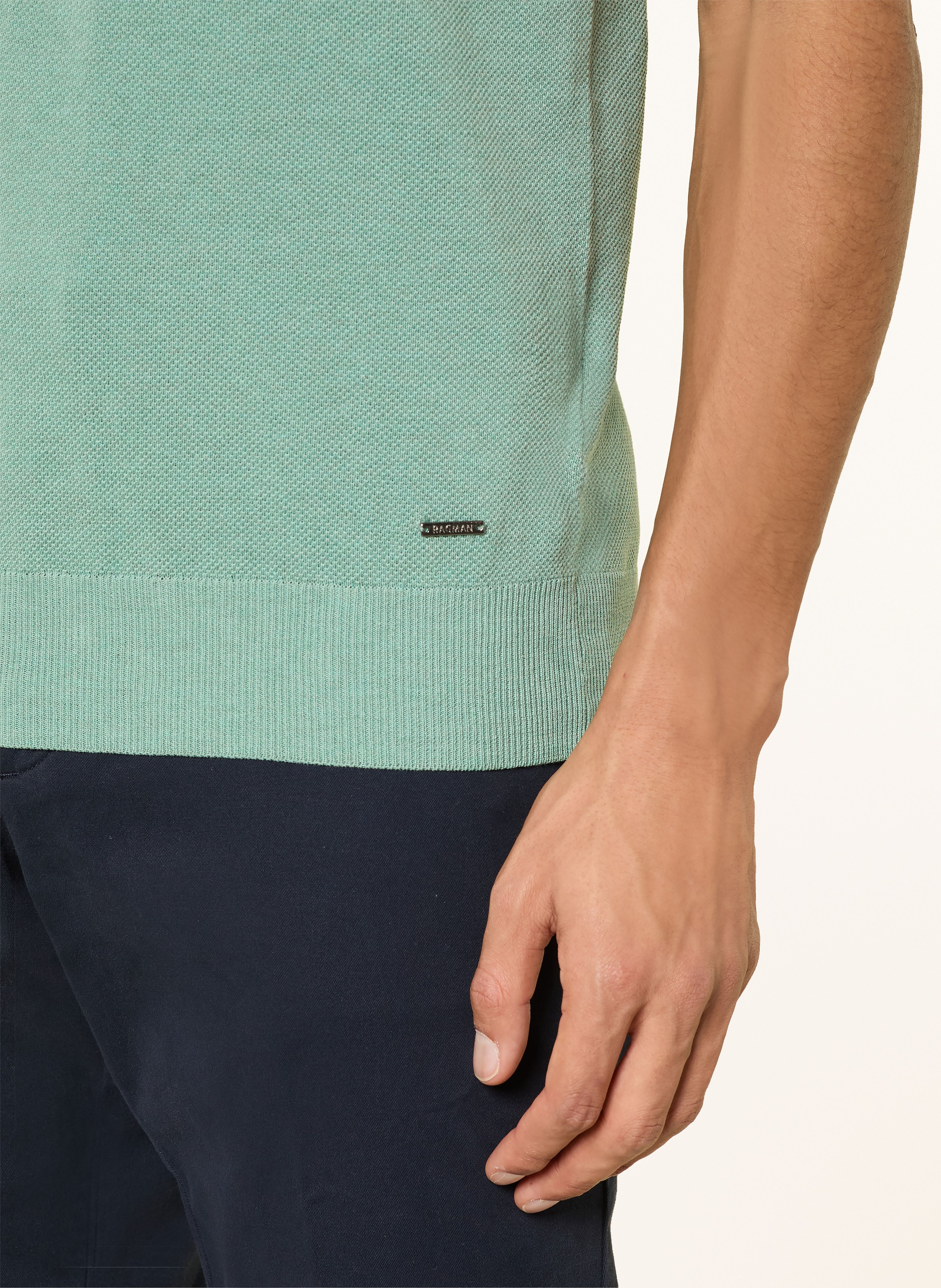 Thumbnail - Ragman Strick-Poloshirt gruen