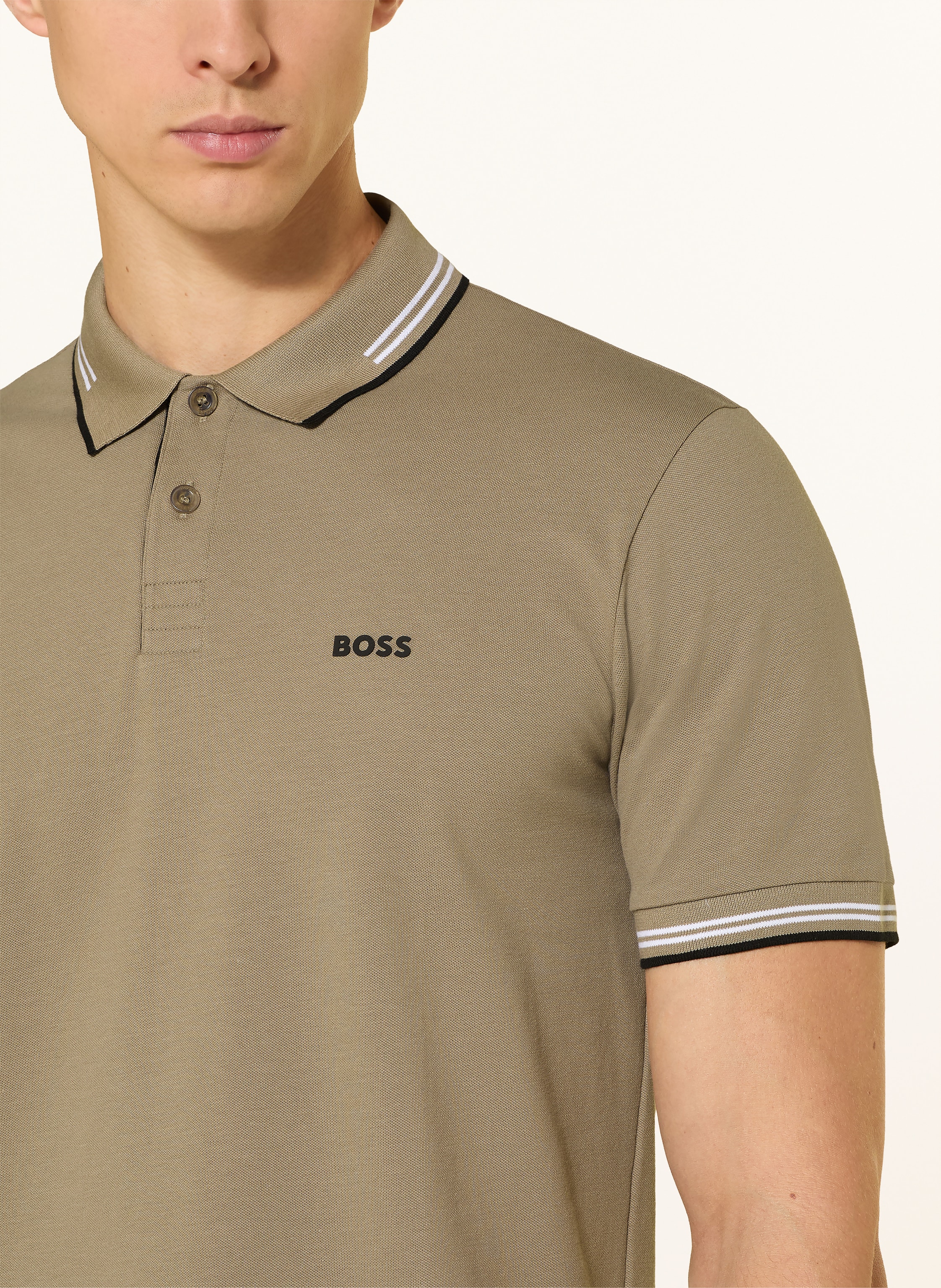 Thumbnail - Boss Piqué-Poloshirt Paul Slim Fit gruen