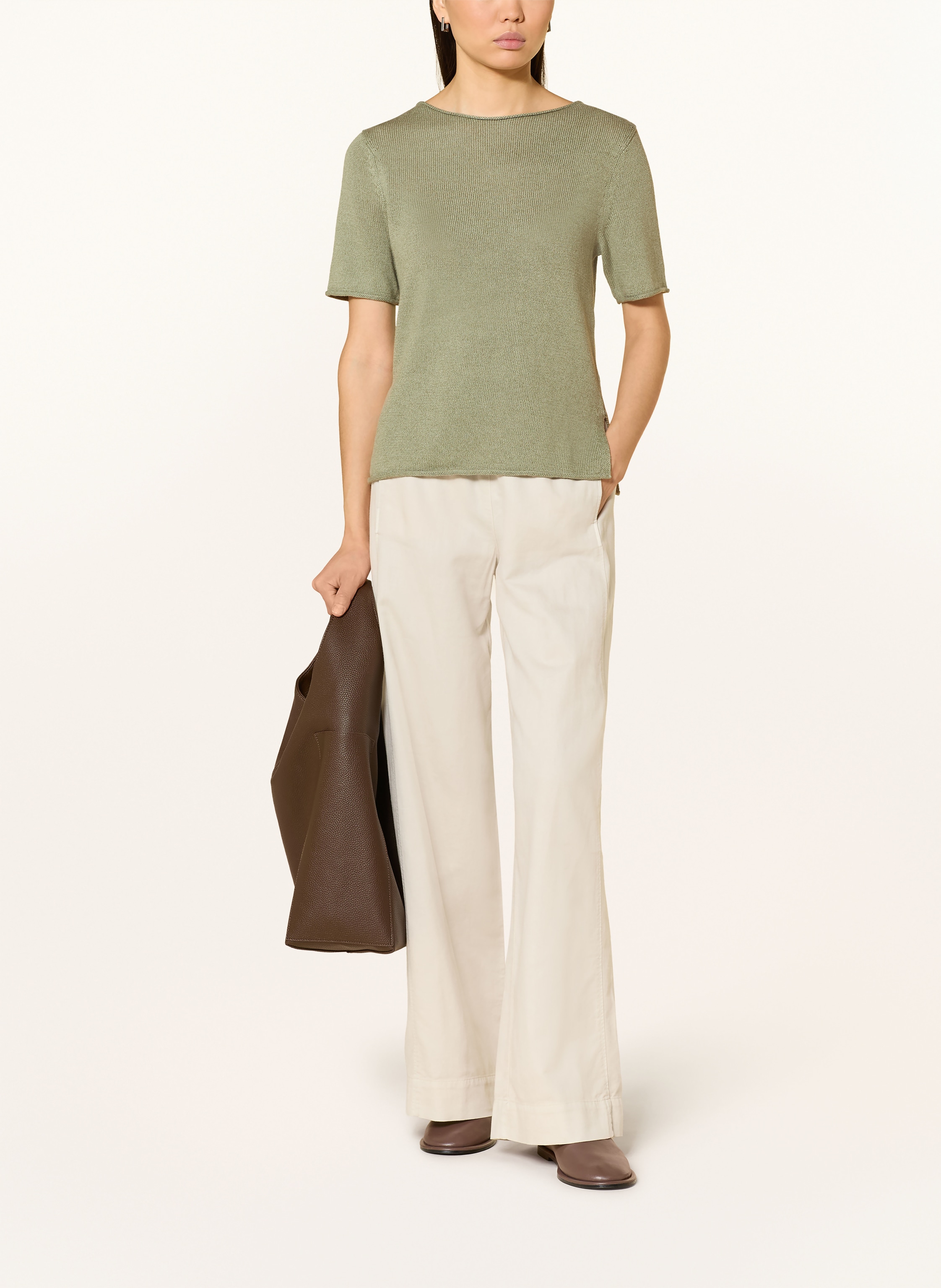 Thumbnail - Marc O'polo Strickshirt Mit Leinen gruen