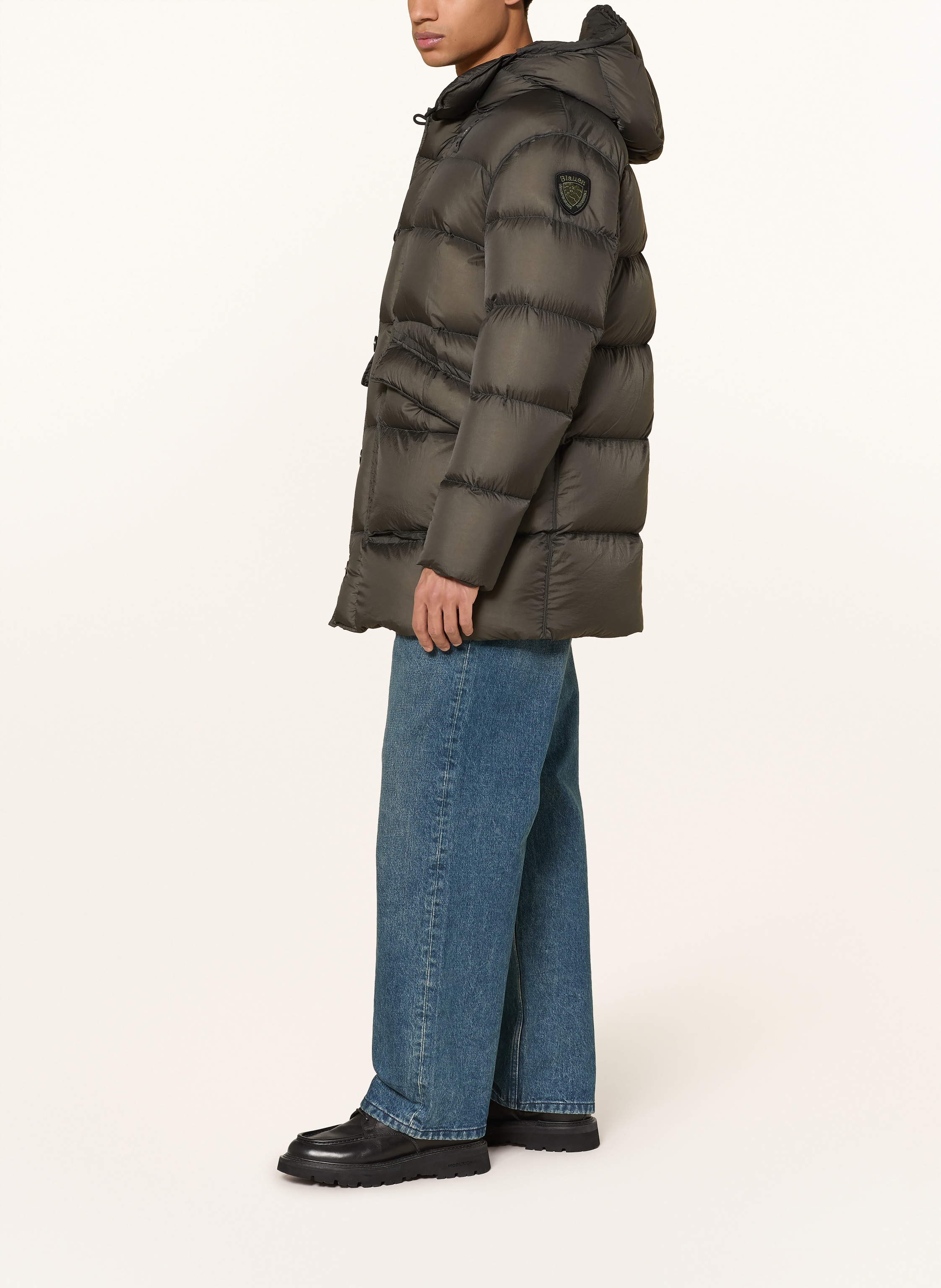 Thumbnail - Blauer Daunenmantel Basto schwarz