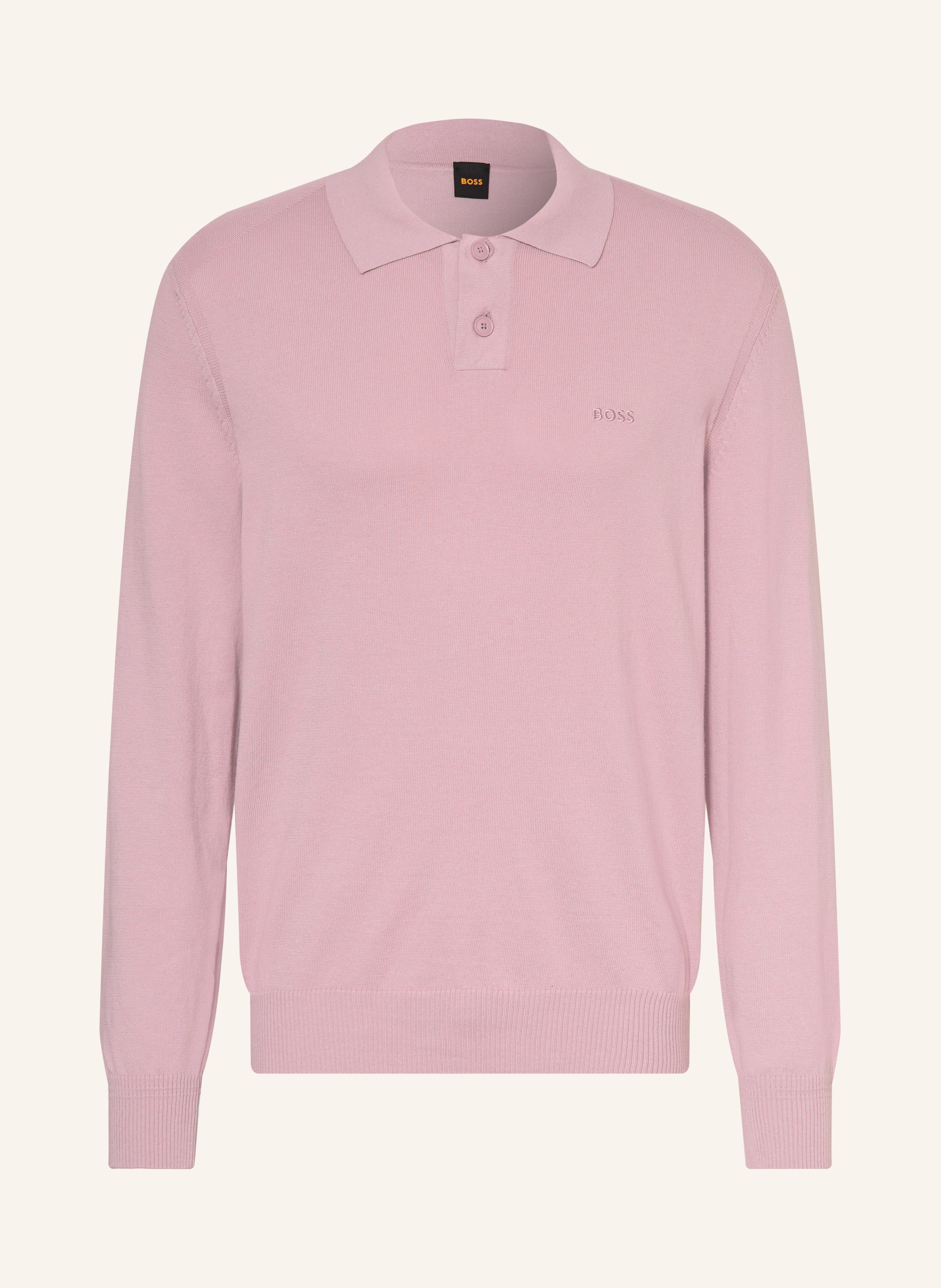 Boss Strick-Poloshirt Asac rosa