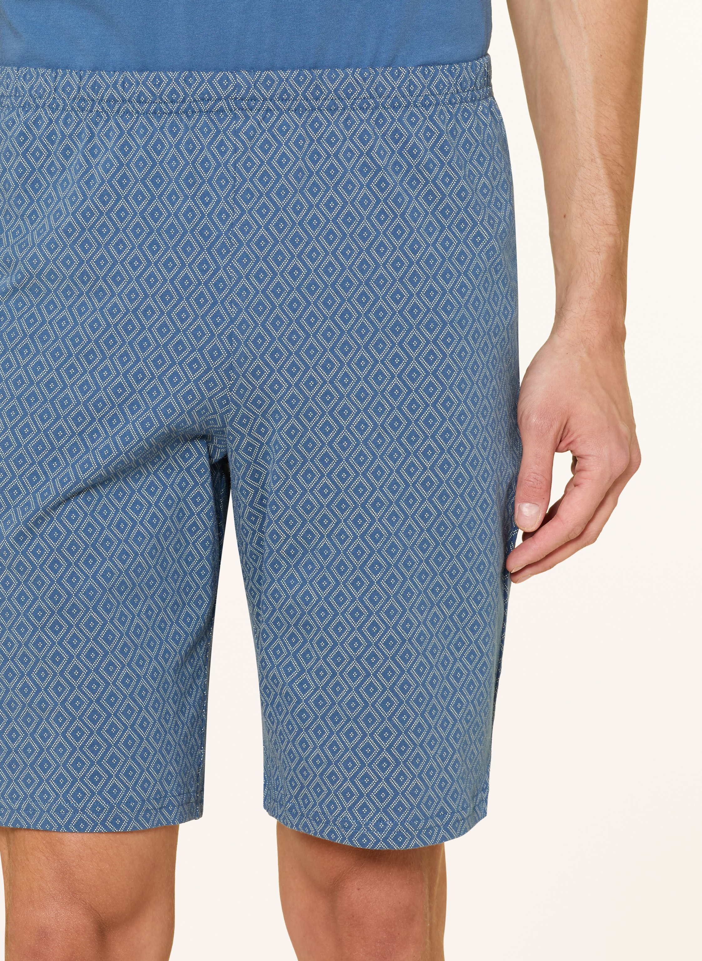 Thumbnail - Schiesser Shorty-Schlafanzug Casual Essentials blau