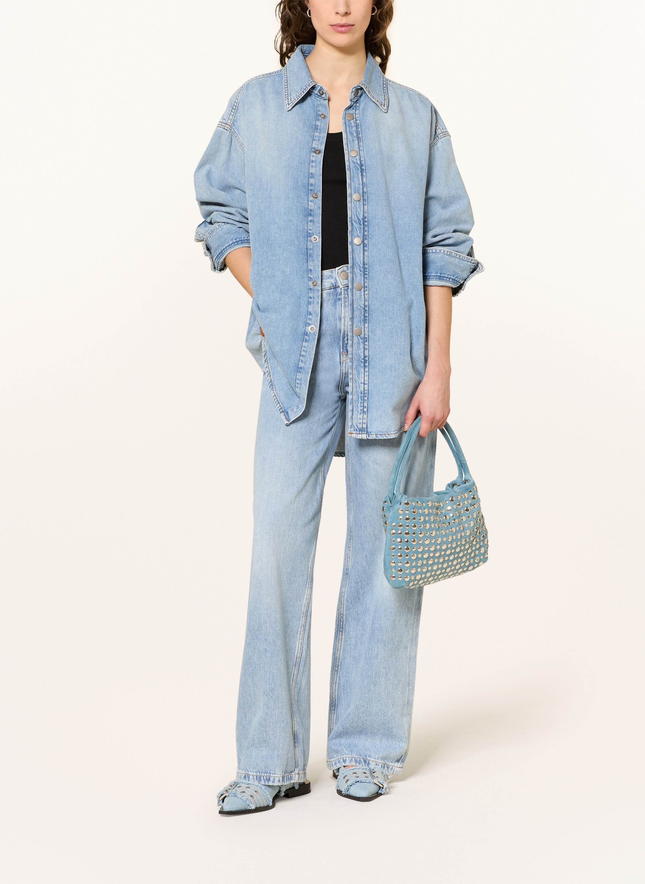 Thumbnail - Jeffrey Campbell Handtasche Lil Brat Mit Nieten blau