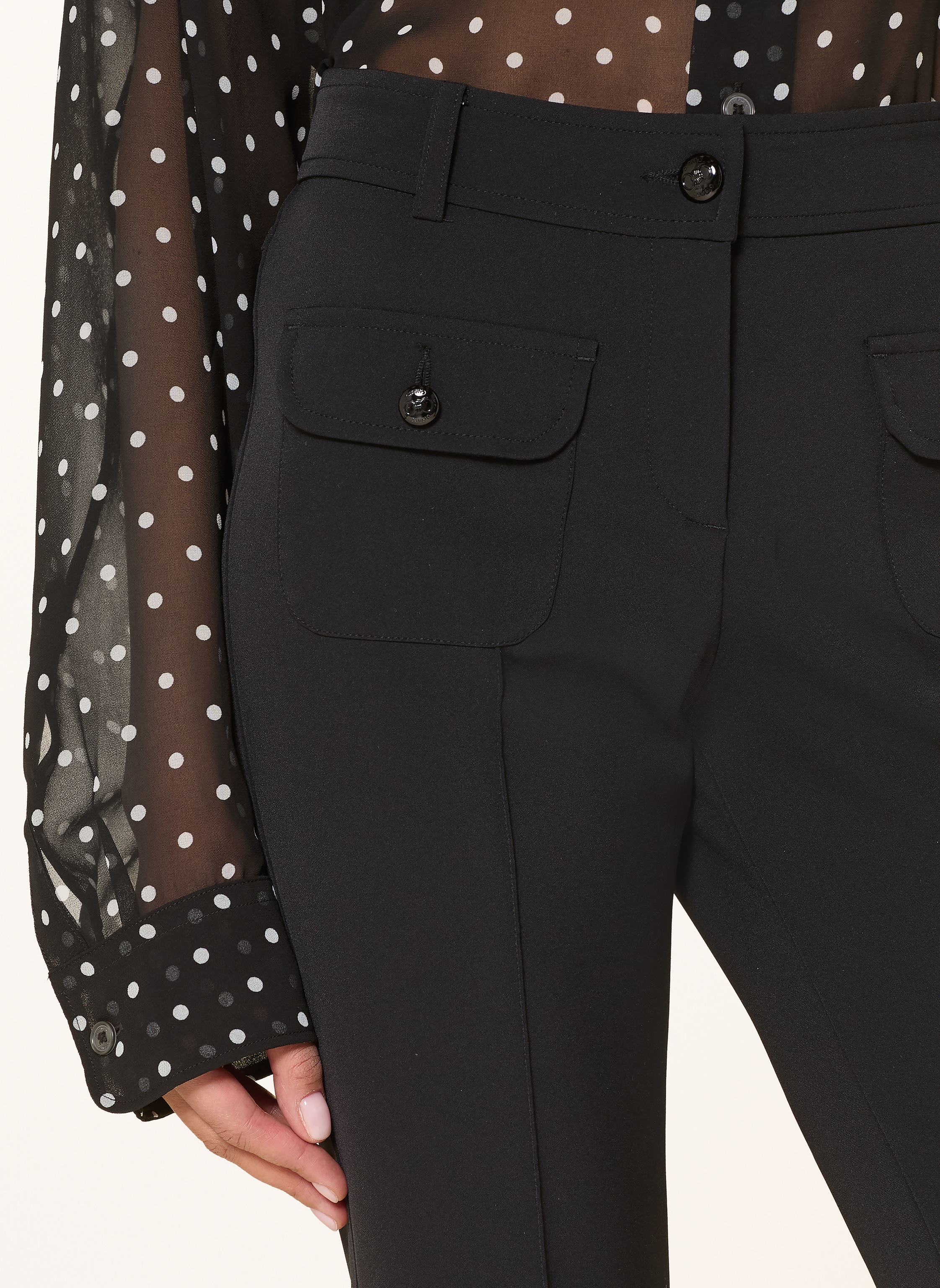 Thumbnail - Cambio Bootcut-Hose Farah schwarz