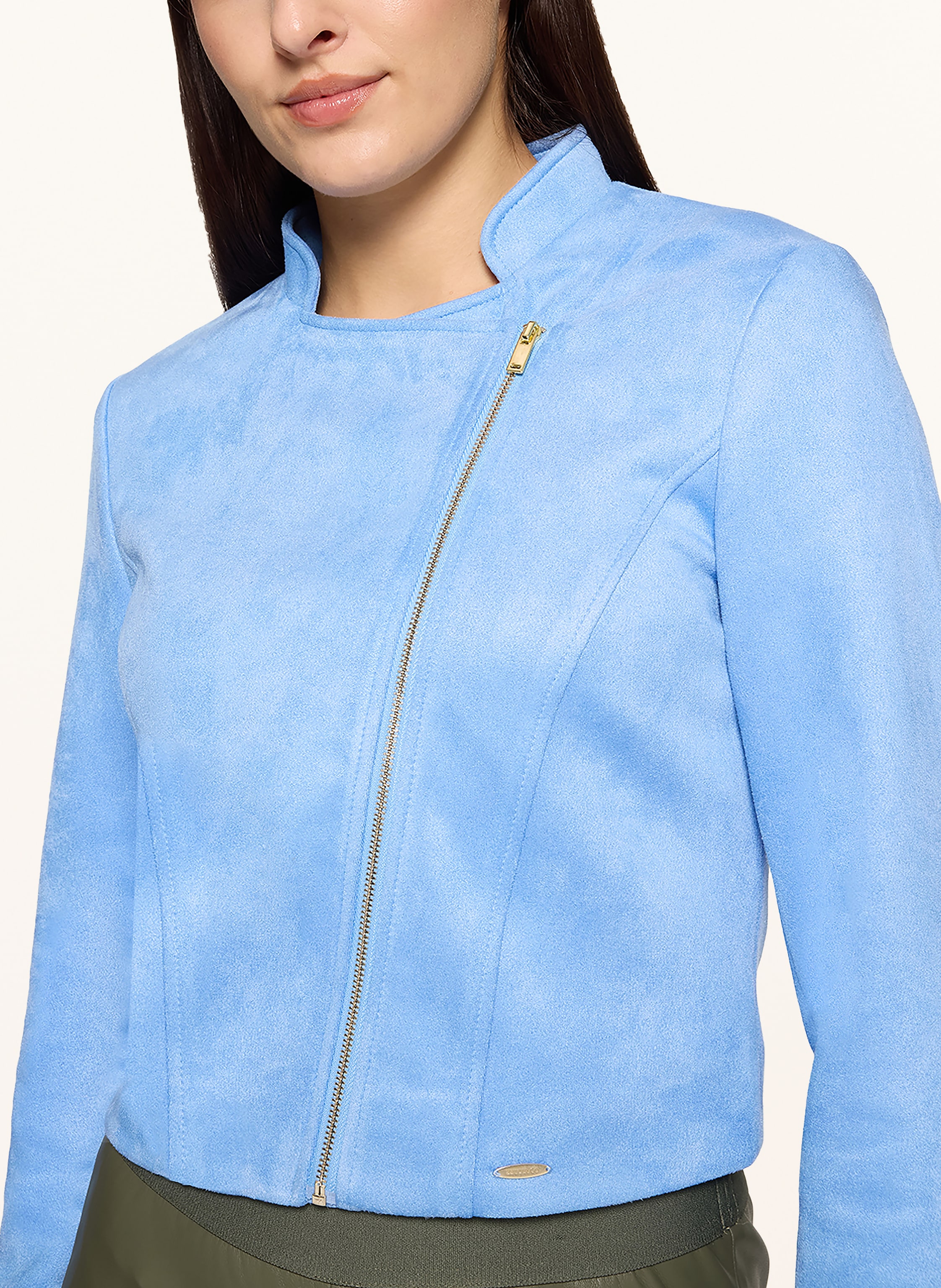 Thumbnail - Betty&Co Cropped-Jacke In Lederoptik blau