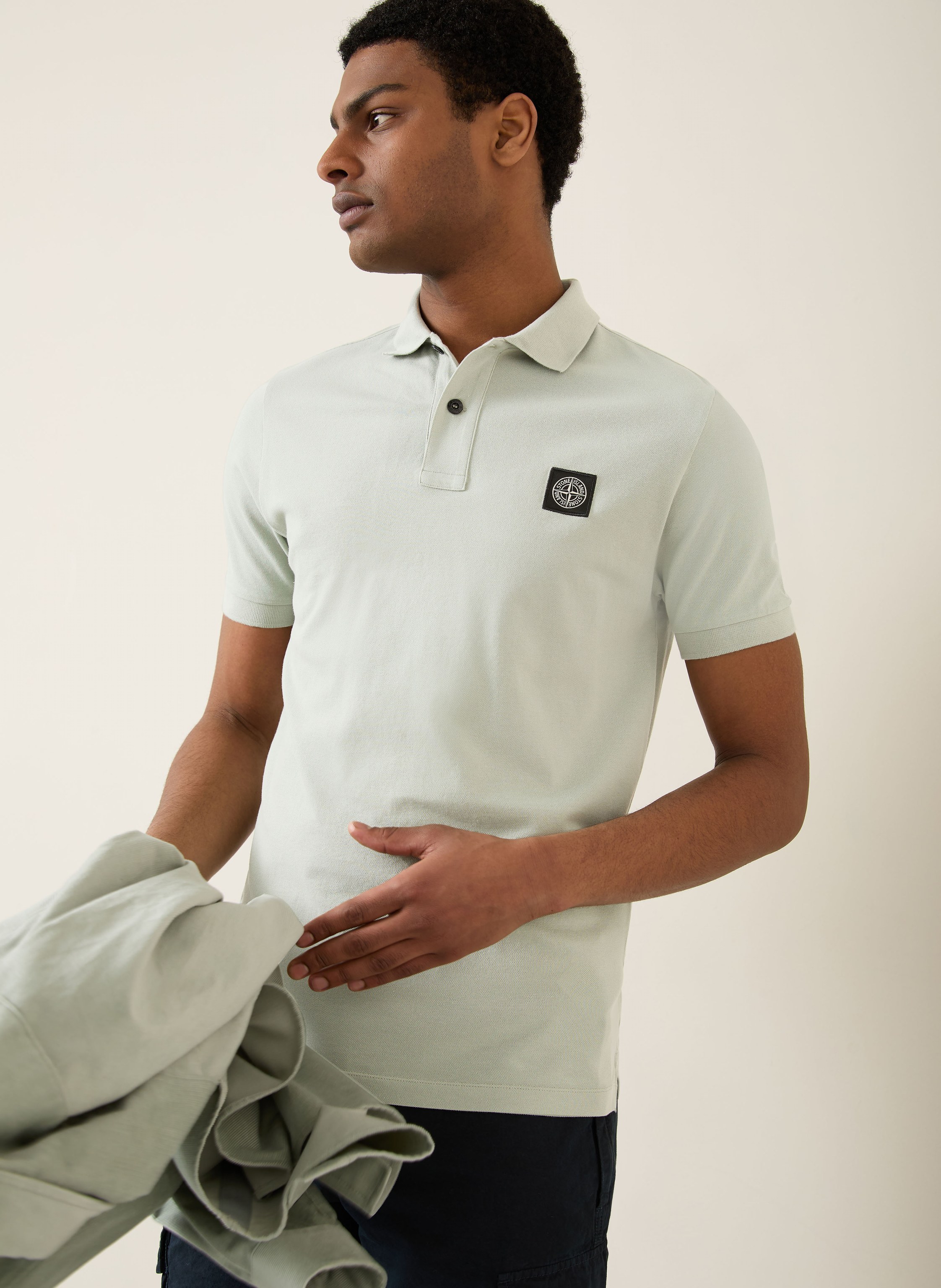 Thumbnail - Stone Island Piqué-Poloshirt gruen