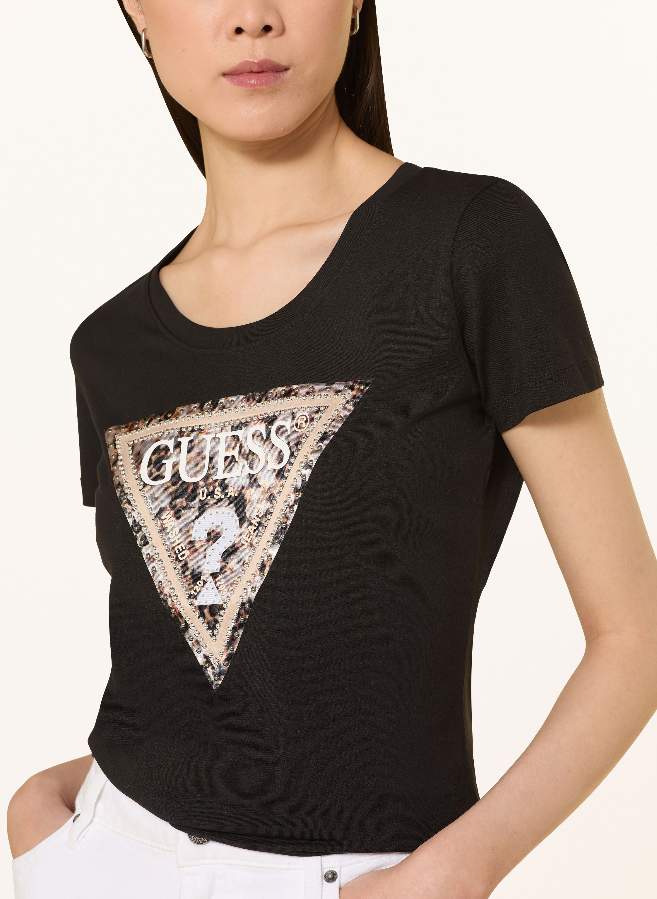 Thumbnail - Guess T-Shirt Mit Nieten schwarz