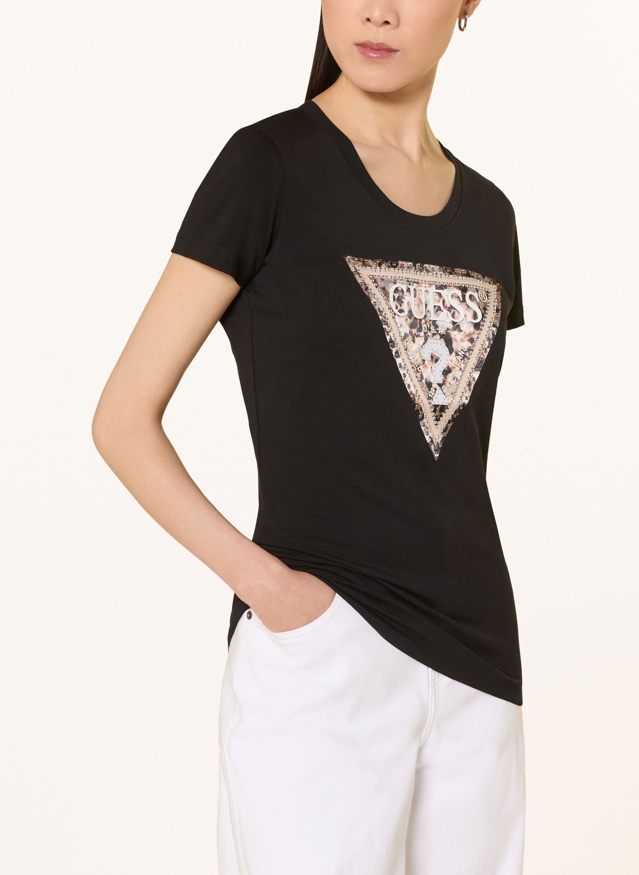 Thumbnail - Guess T-Shirt Mit Nieten schwarz