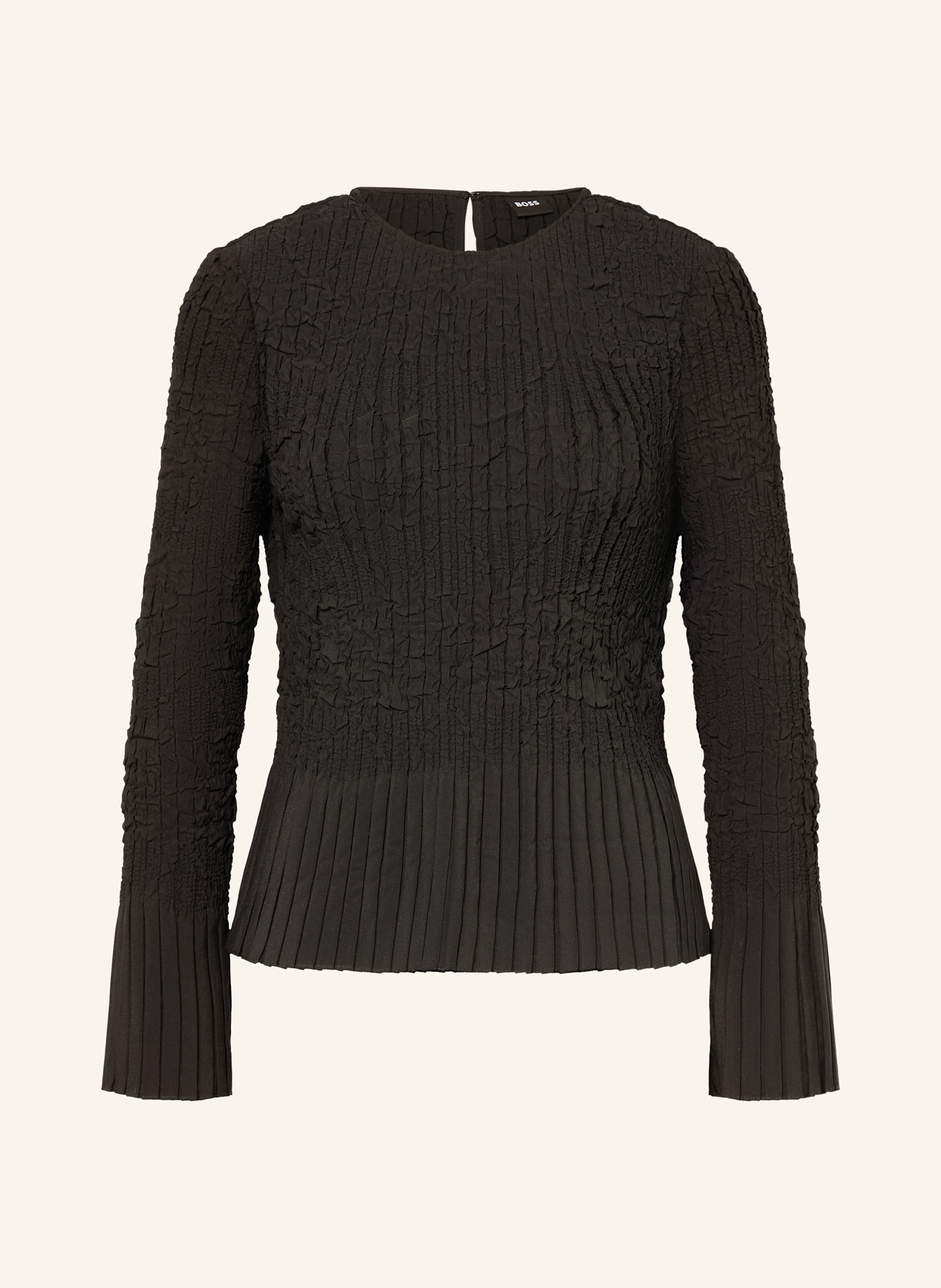Boss Blusenshirt Boppar Mit Plissees schwarz