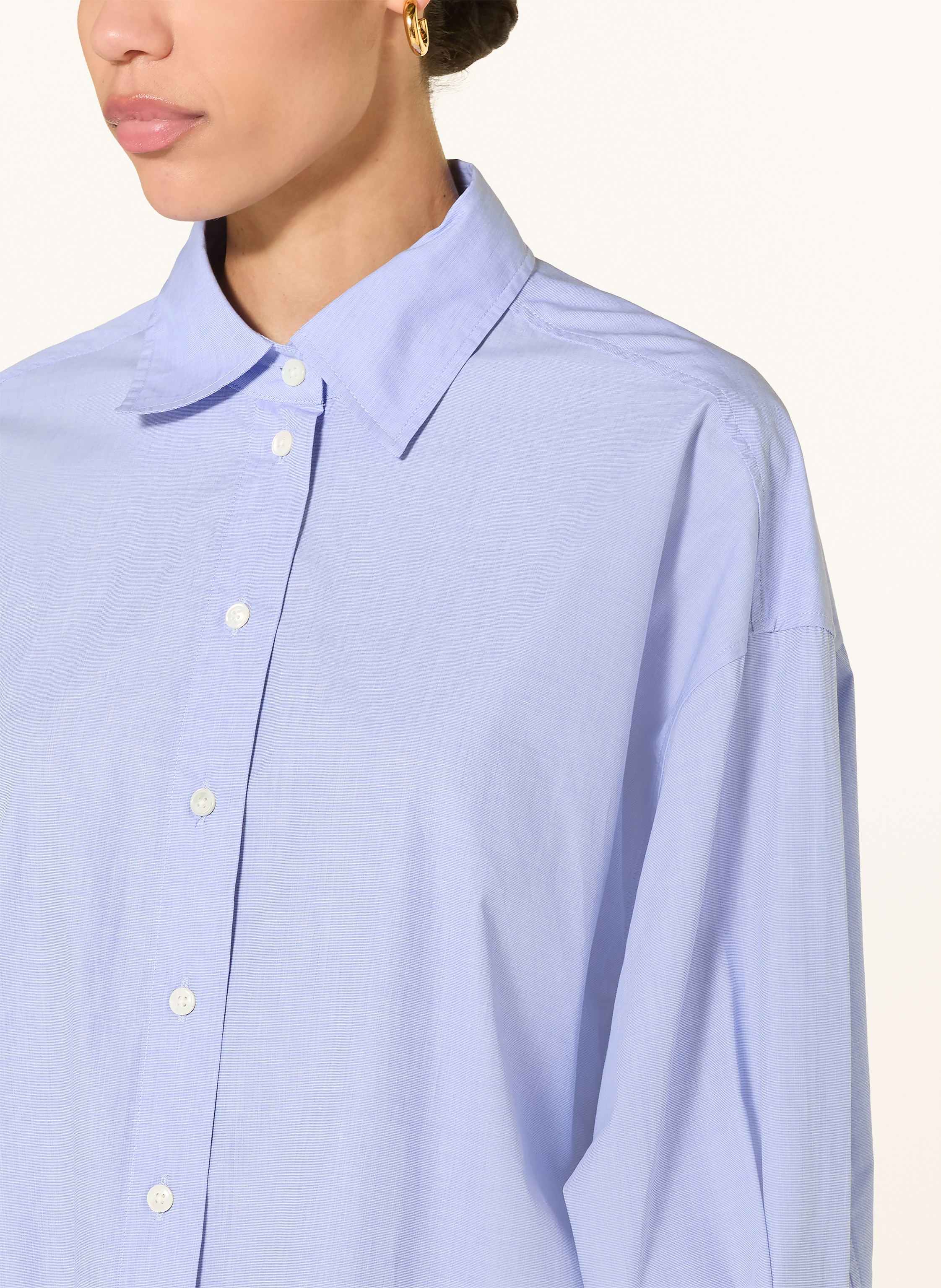 Thumbnail - Closed Oversized-Hemdbluse blau